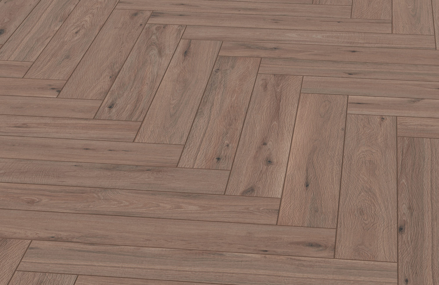 Warm-toned herringbone pattern created by the Preston 8x48 Matte Porcelain Tile in Chestnut, showcasing natural wood textures with a smooth matte finish, perfect for adding rustic charm to any space.