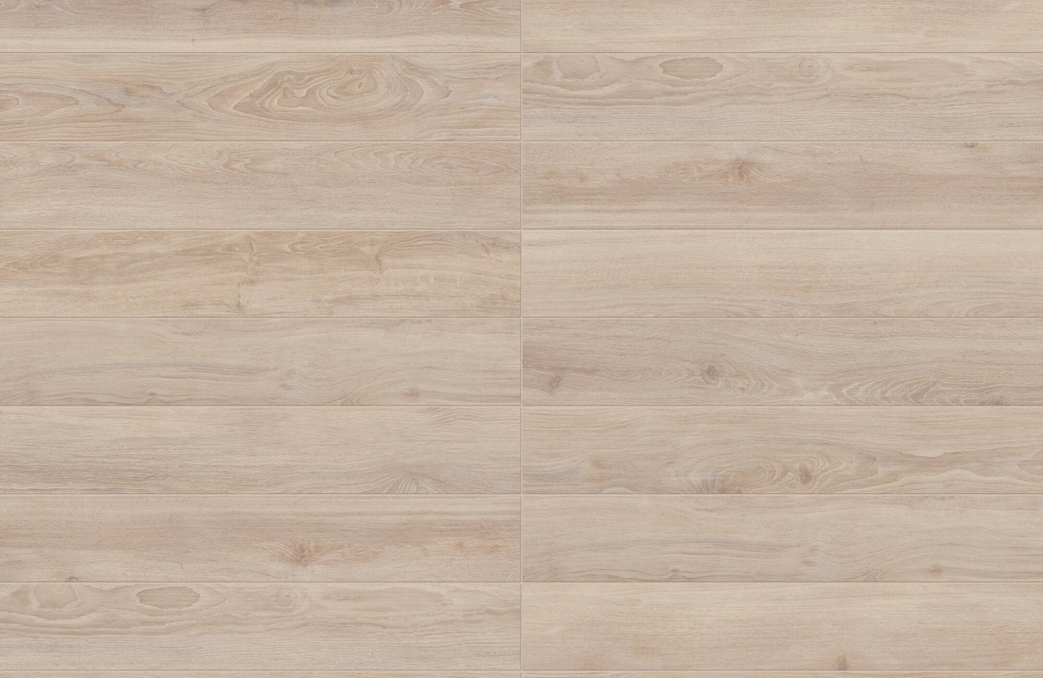 Light wood effect porcelain tiles with natural grain patterns and soft beige tones, offering a warm, organic feel.