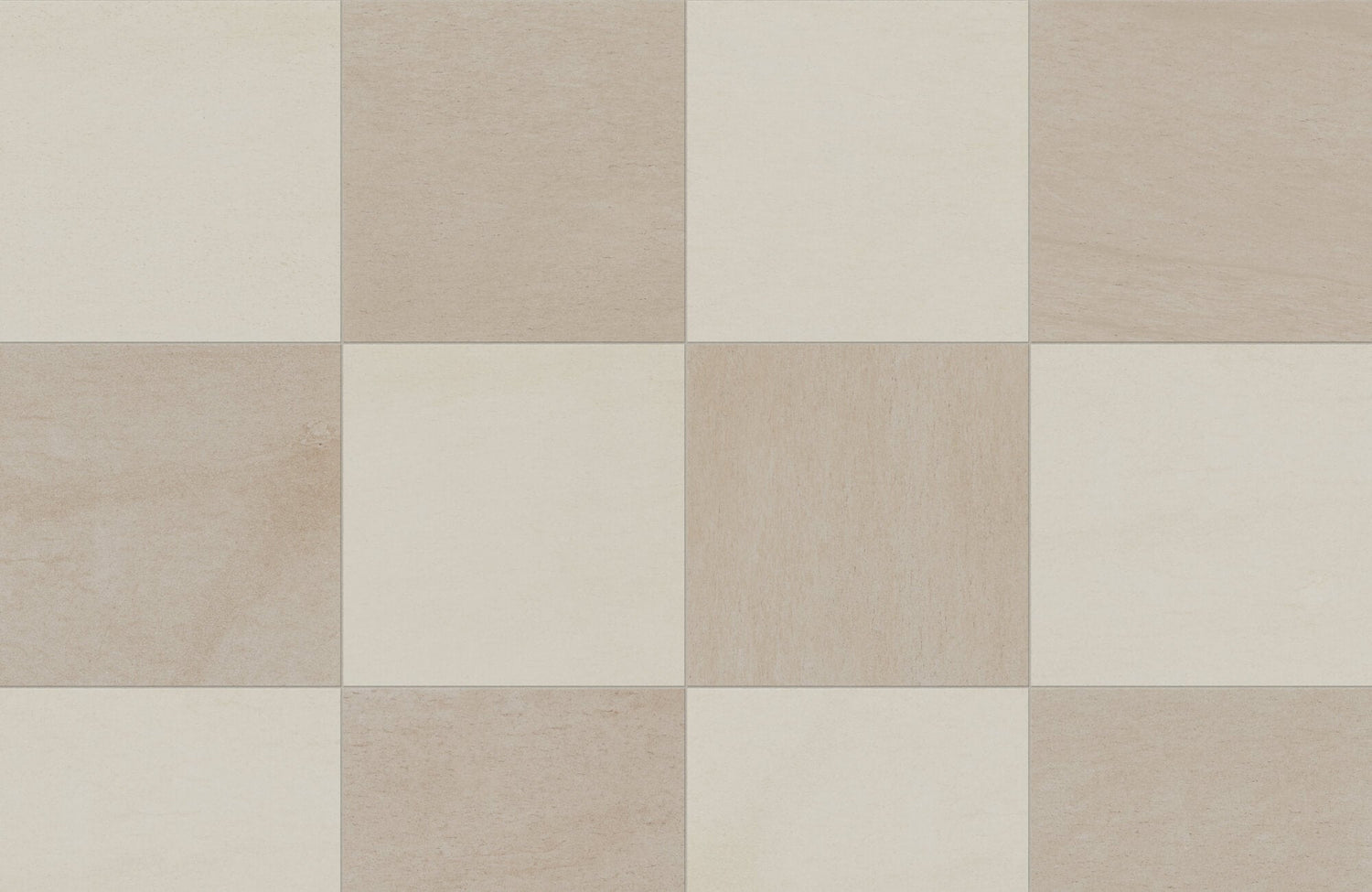 Elegant checkered tile design featuring warm beige and soft ivory tones, offering a timeless and sophisticated look.