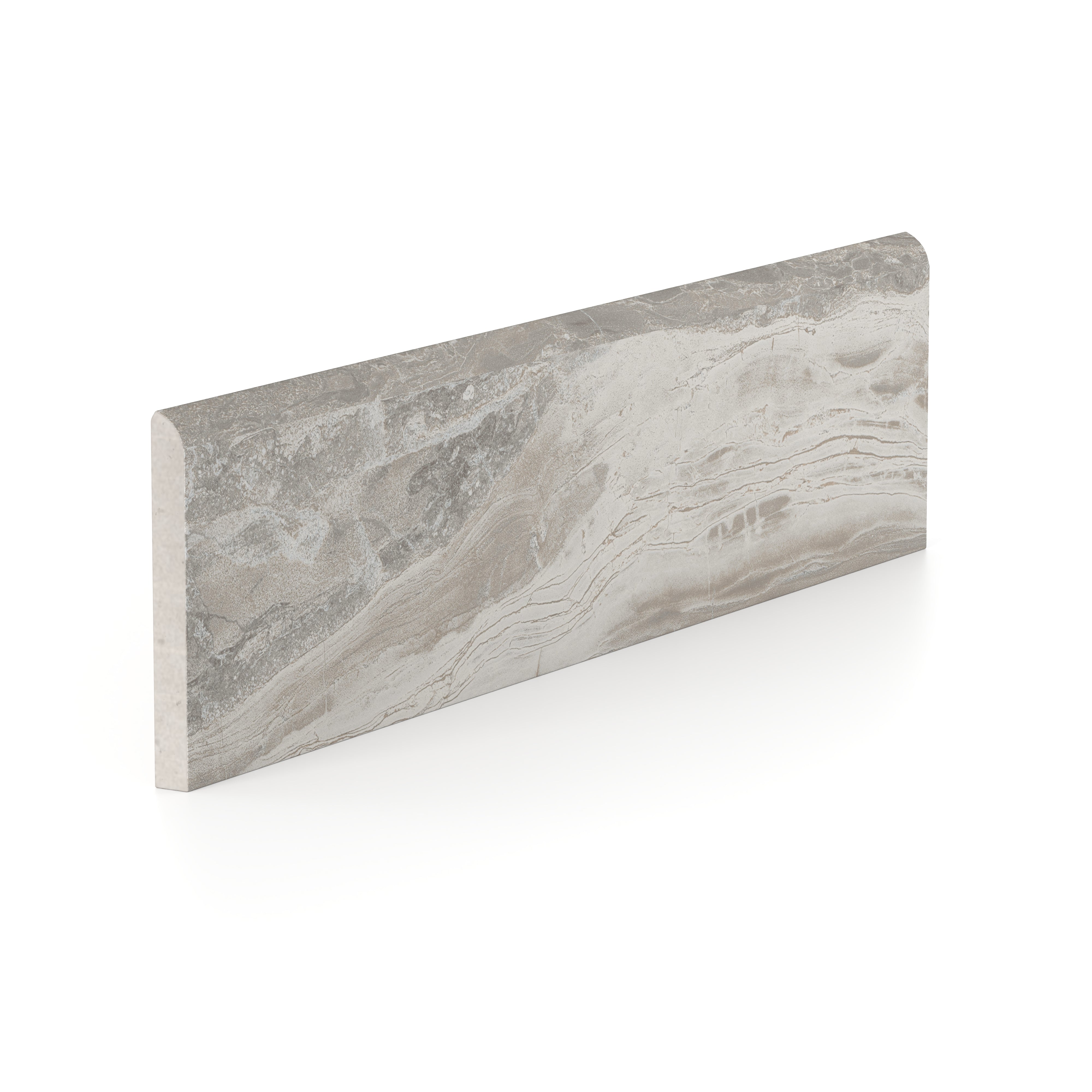 Harley 3x12 Polished Porcelain Bullnose Tile in Taupe