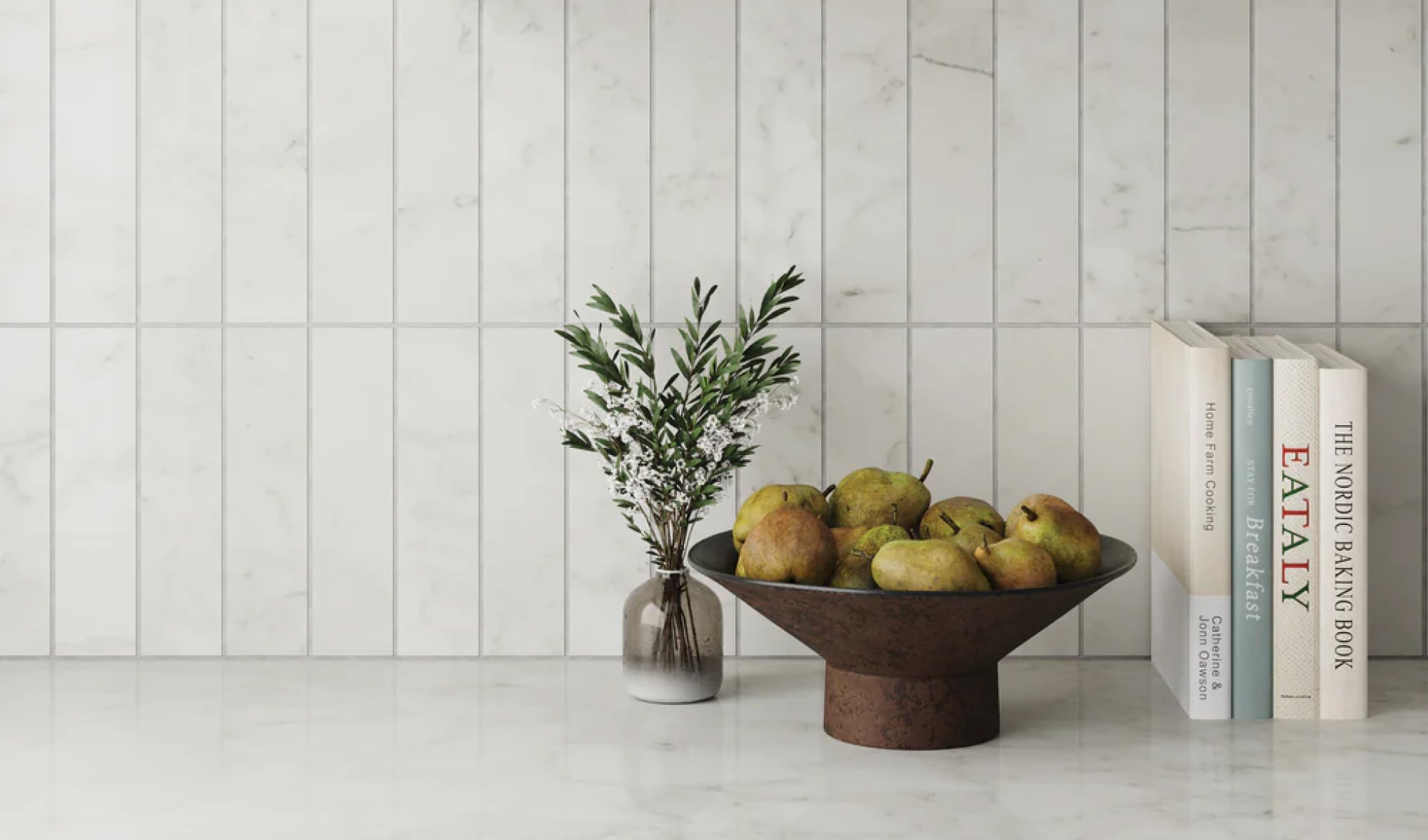 Classic white subway tiles in a kitchen, showcasing timeless beauty and simplicity for a sophisticated look.