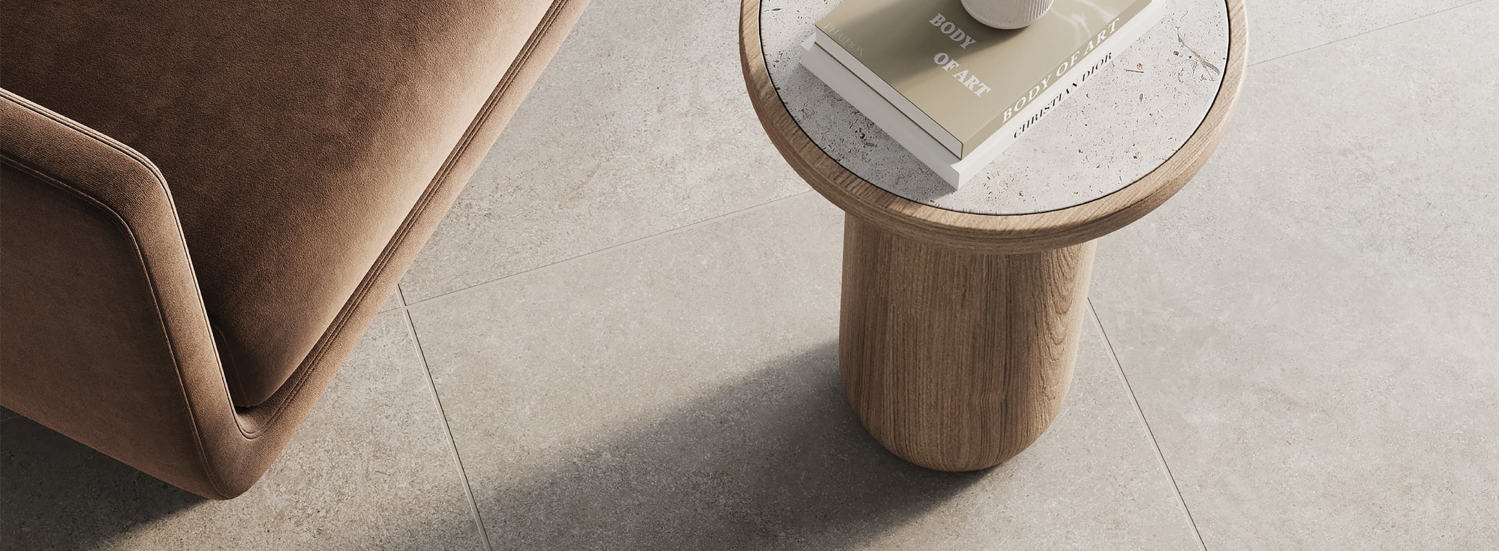 24x24 Floor Tiles set the stage in a chic living area, blending luxury with a contemporary aesthetic.