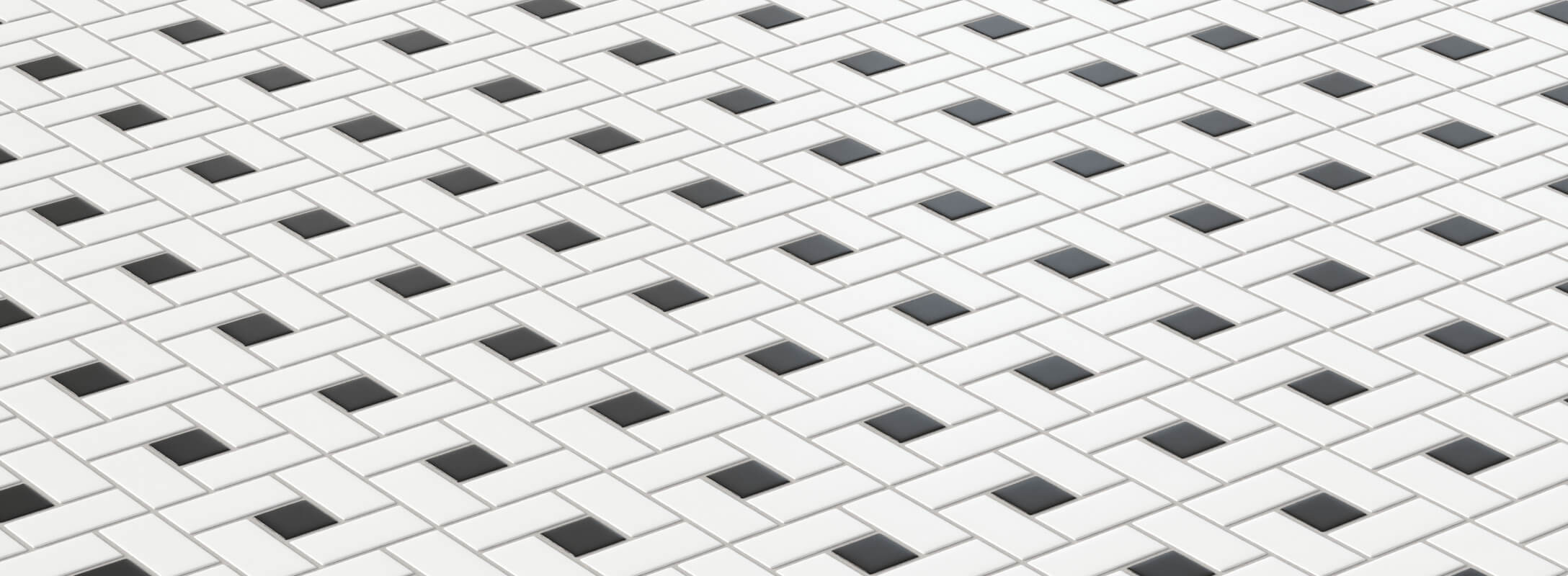 Multicolor mosaic tiles arranged in an intricate pinwheel pattern with black and white accents, adding a sophisticated touch to kitchen floors