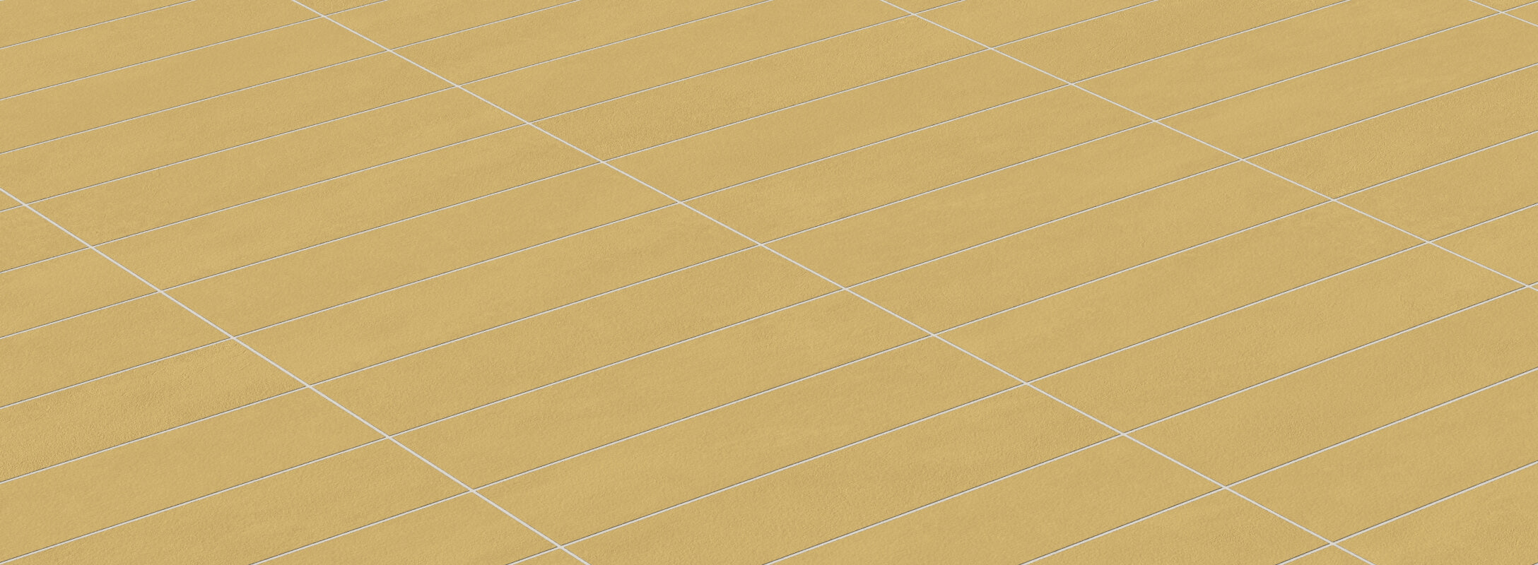 Smooth yellow tiles arranged in a neat grid pattern, adding a bright and cheerful touch to kitchen floors