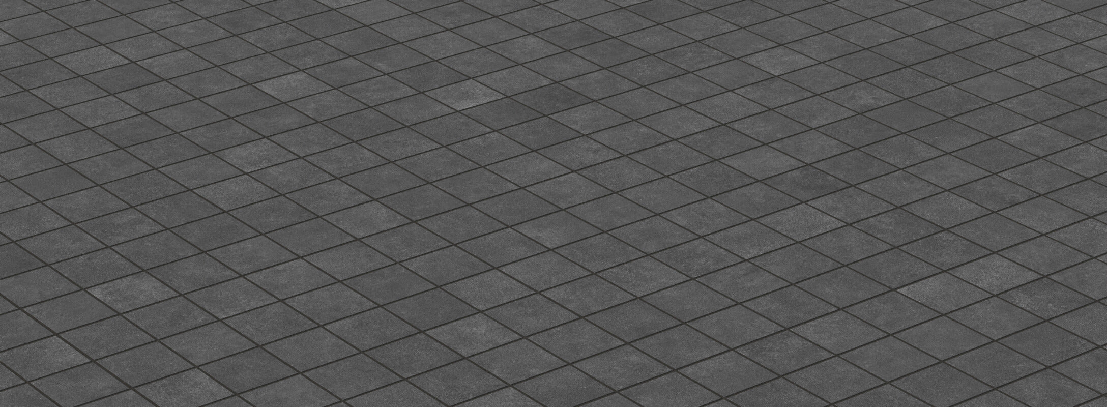 Elegant dark grey mosaic tiles arranged in a diagonal pattern, showcasing a smooth matte finish and refined symmetry for modern spaces