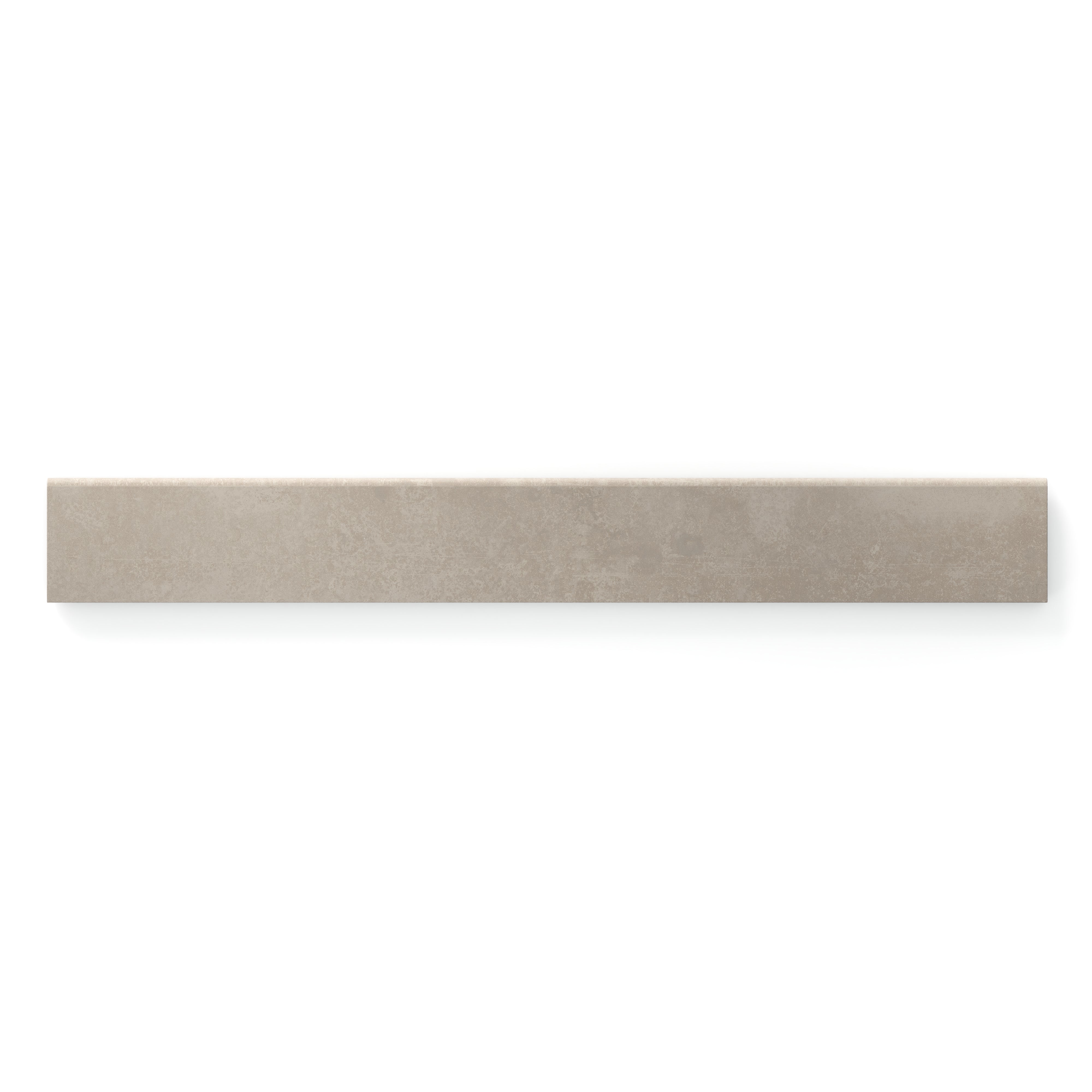 Industrial beige 3x24 matte bullnose tile, ideal for baseboards or accent details with a warm, neutral tone