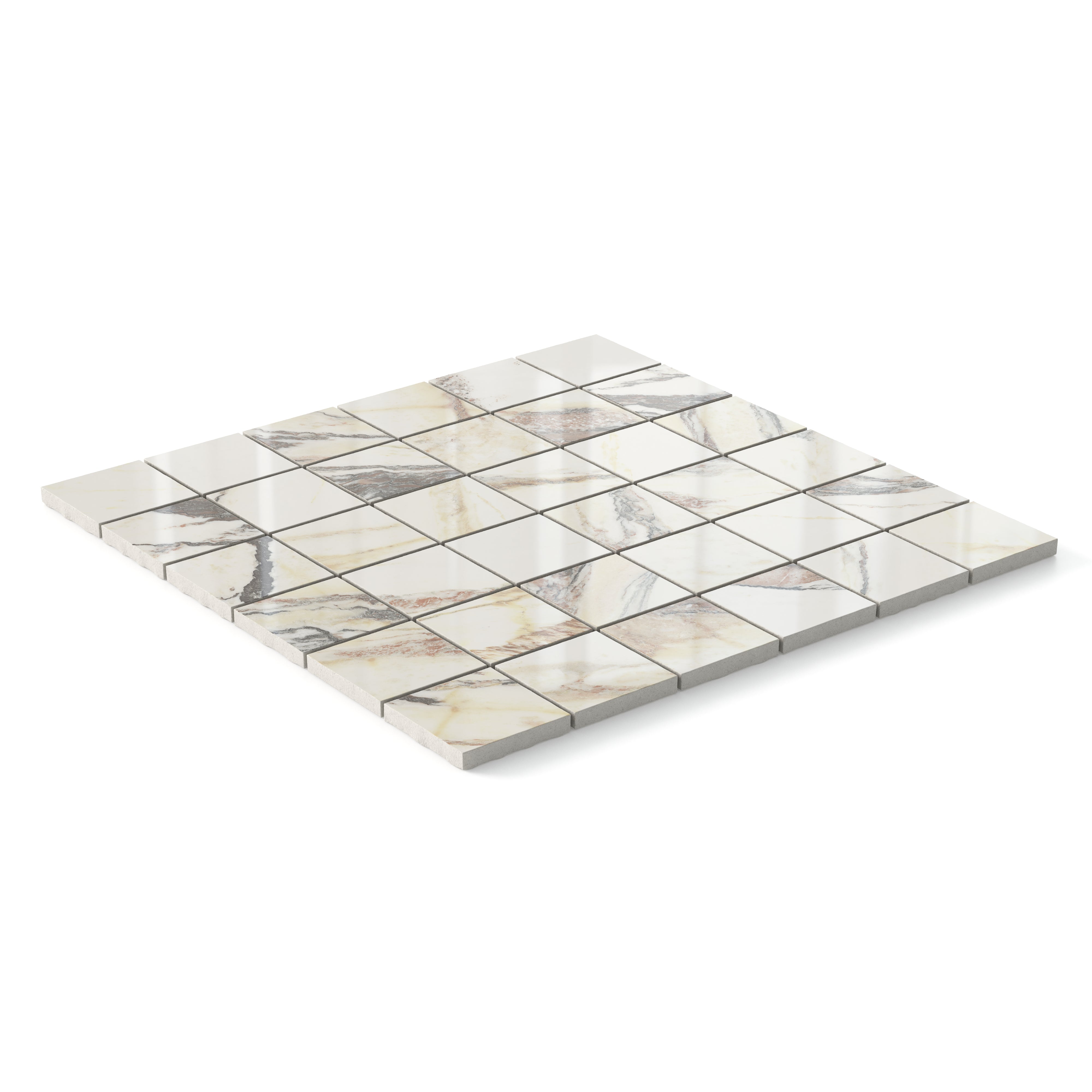 Aniston 2x2 Polished Porcelain Mosaic Tile in Calacatta Viola
