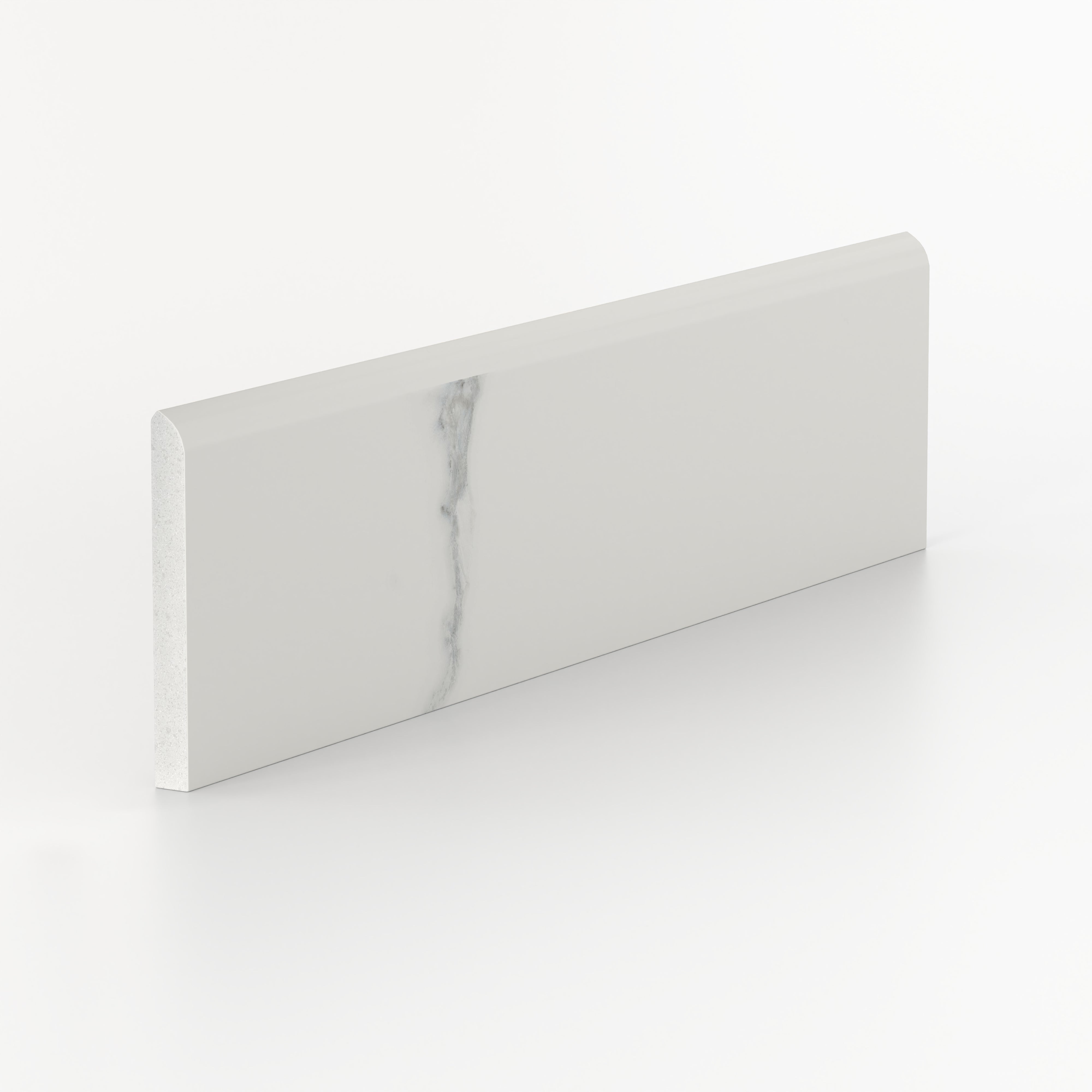 Leona 3x12 Polished Porcelain Bullnose Tile in Calacatta