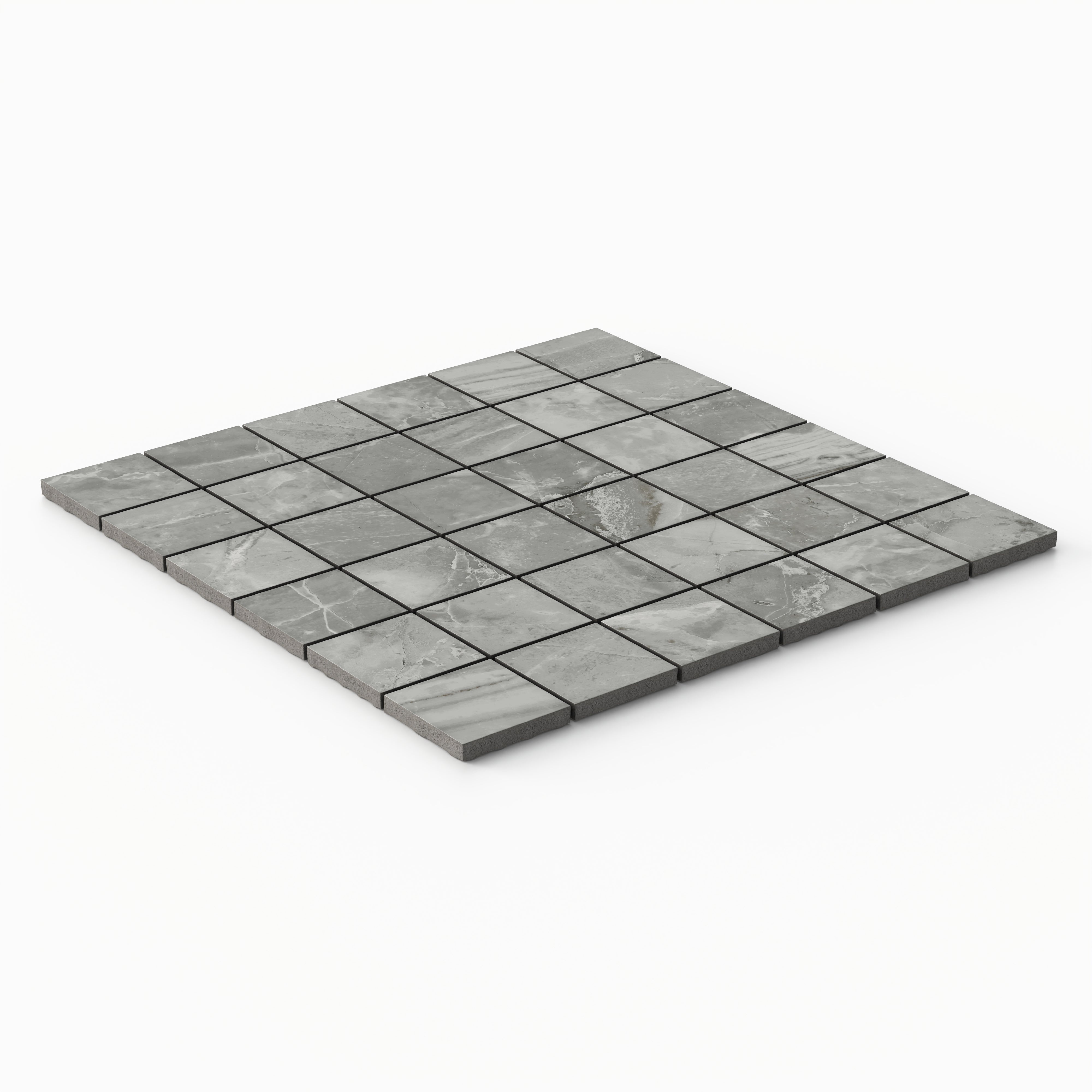 Blair 2x2 Matte Porcelain Mosaic Tile in Oniciata Grey