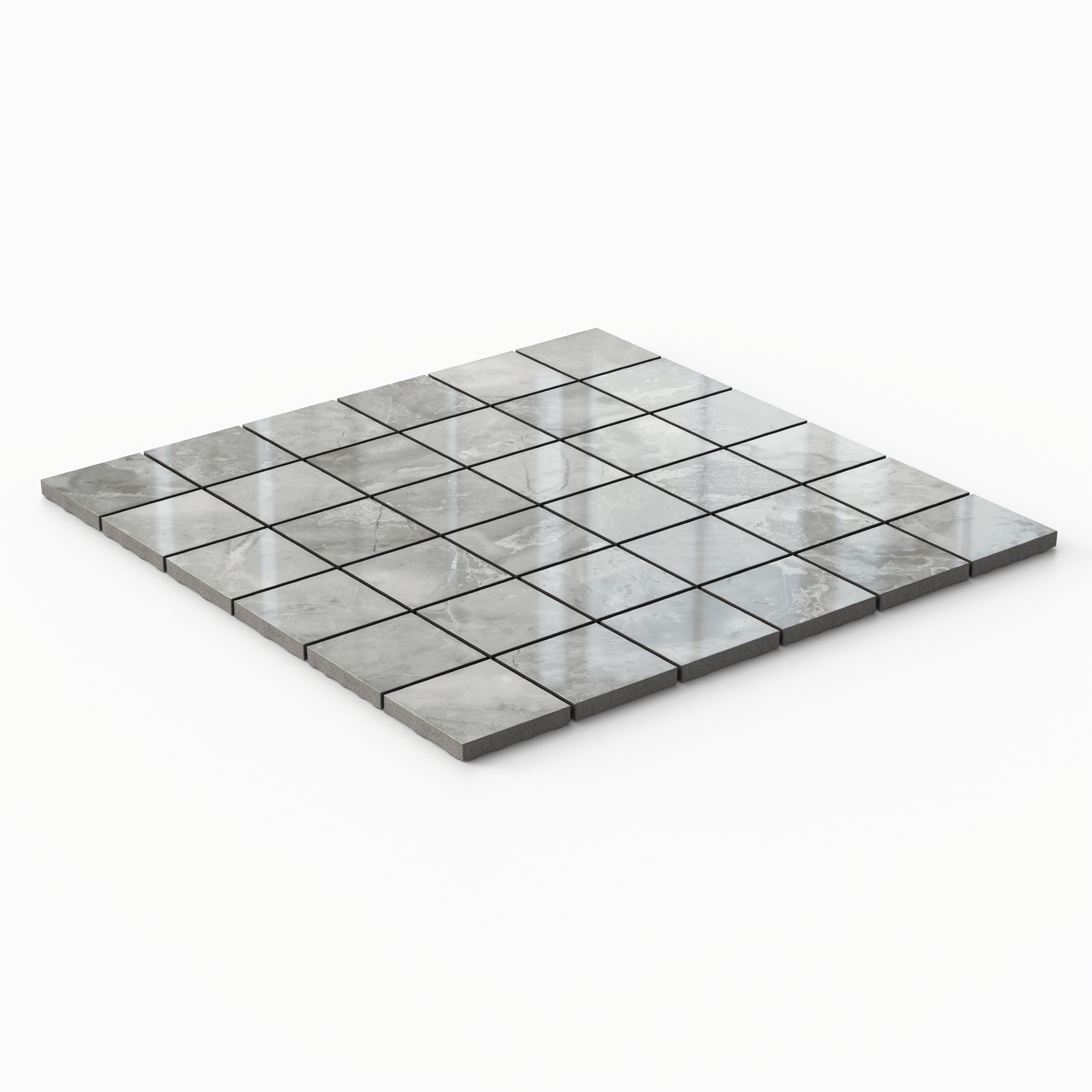 Blair 2x2 Polished Porcelain Mosaic Tile in Oniciata Grey