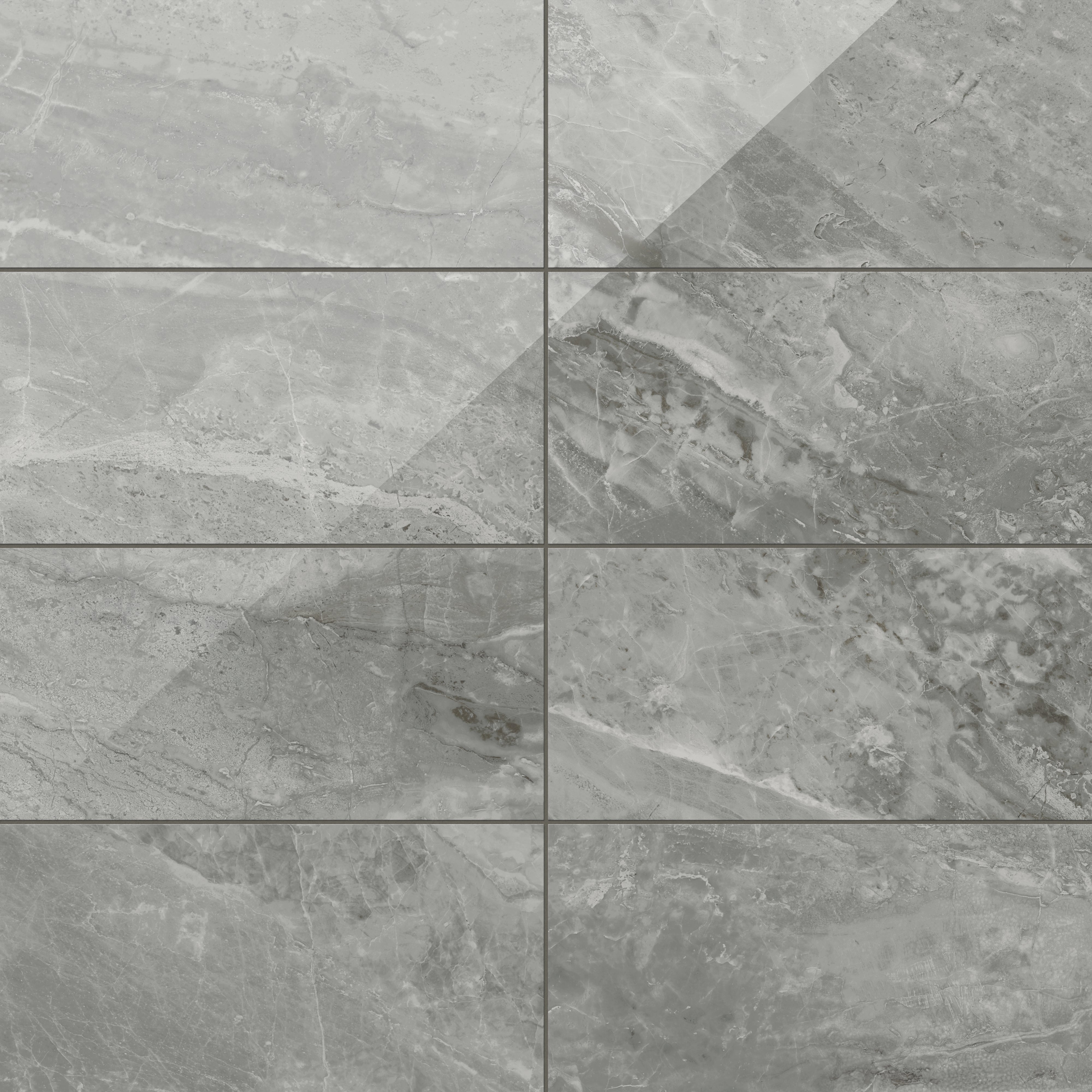 Blair 12x24 Polished Porcelain Tile in Oniciata Grey