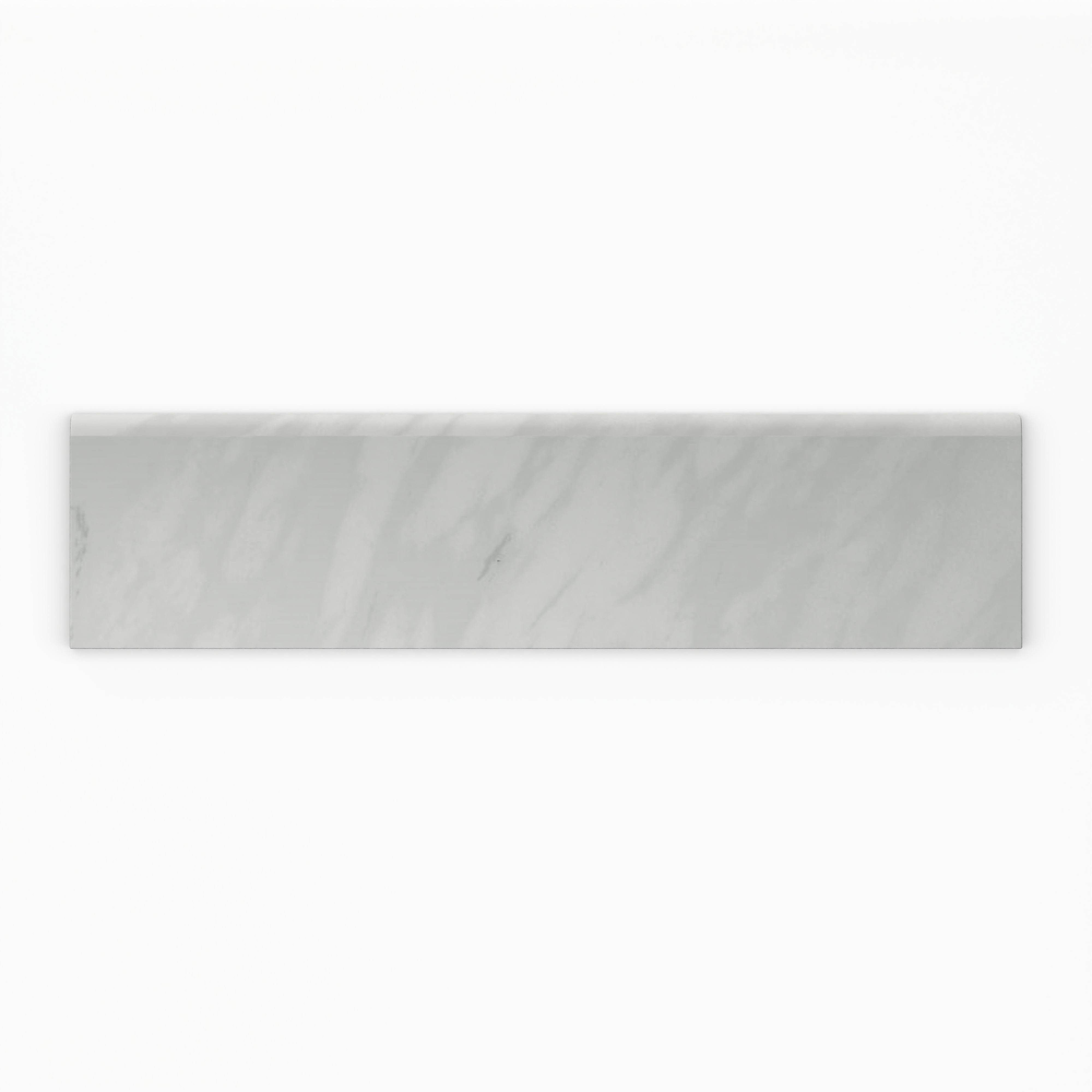 Blair 3x12 Matte Porcelain Bullnose Tile in Volakas White