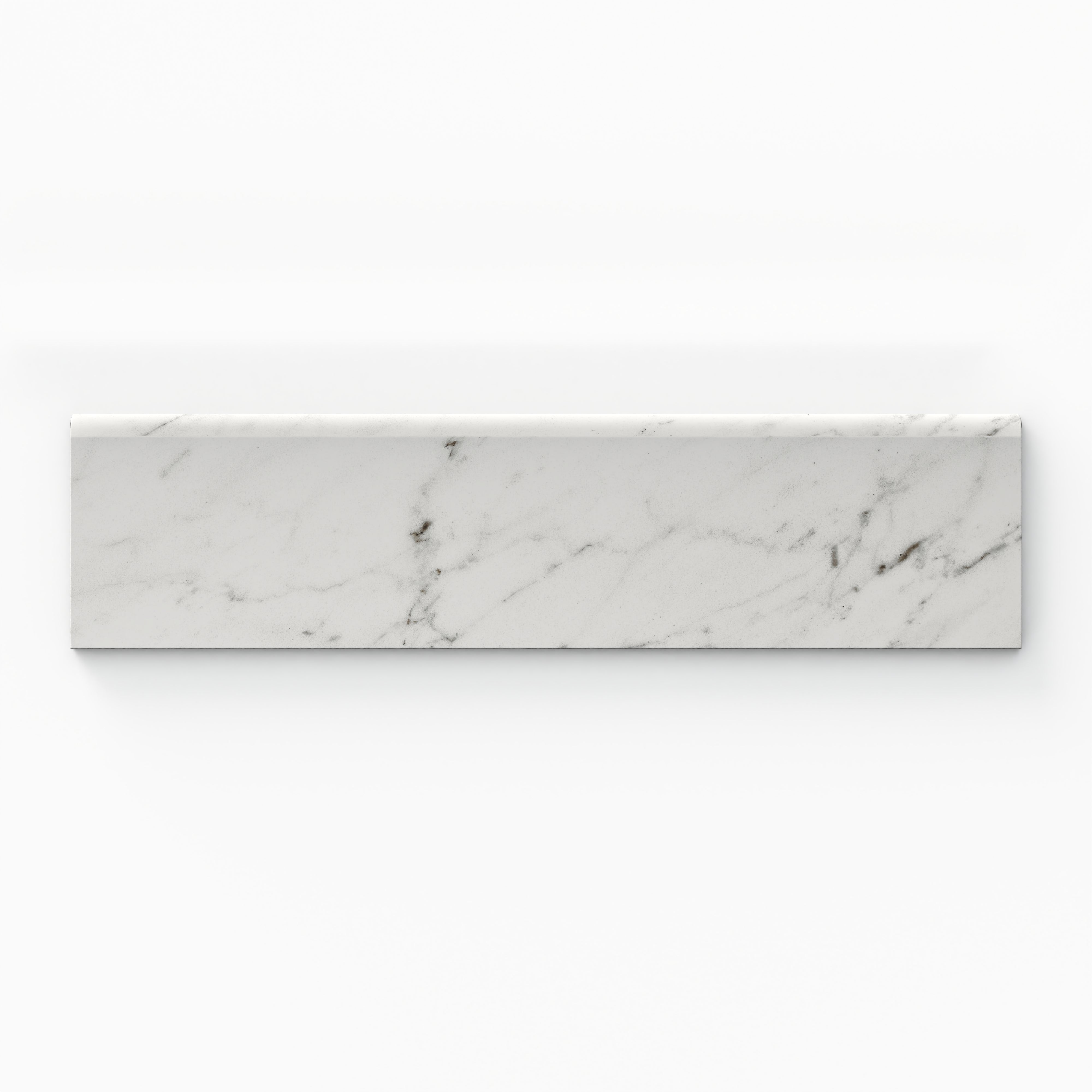 Blair 3x12 Matte Porcelain Bullnose Tile in White Carrara