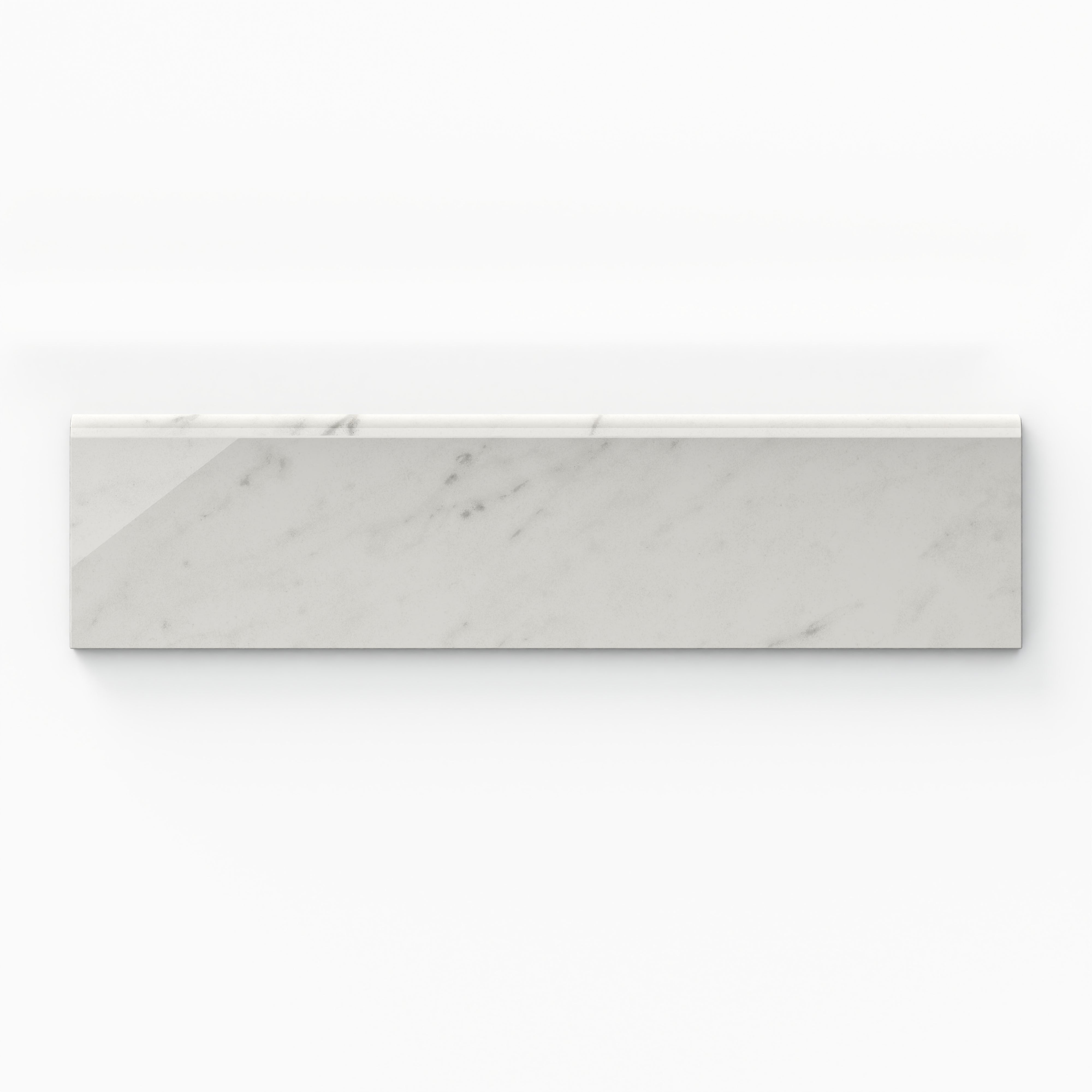 Blair 3x12 Polished Porcelain Bullnose Tile in White Carrara