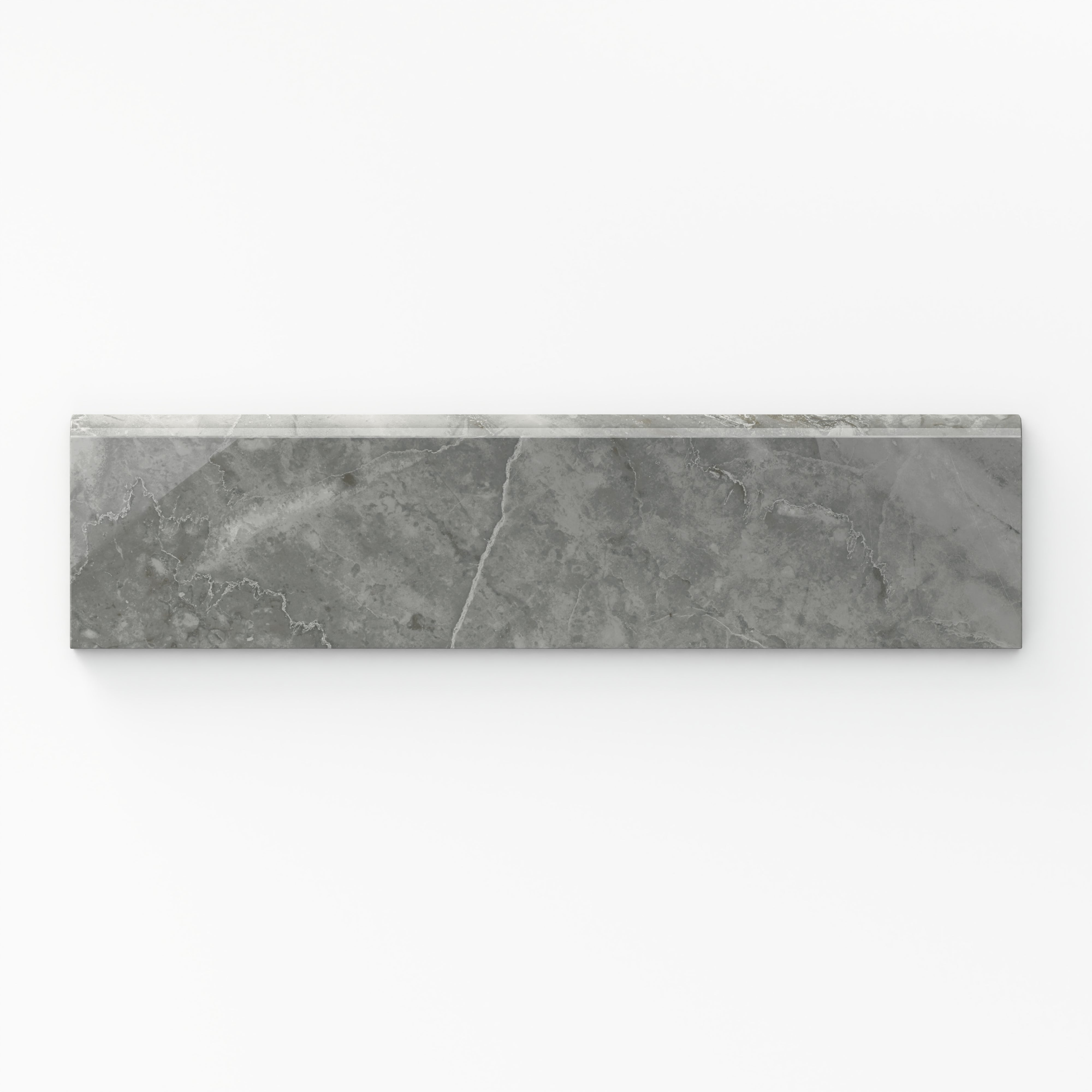 Blair 3x12 Polished Porcelain Bullnose Tile in Oniciata Grey