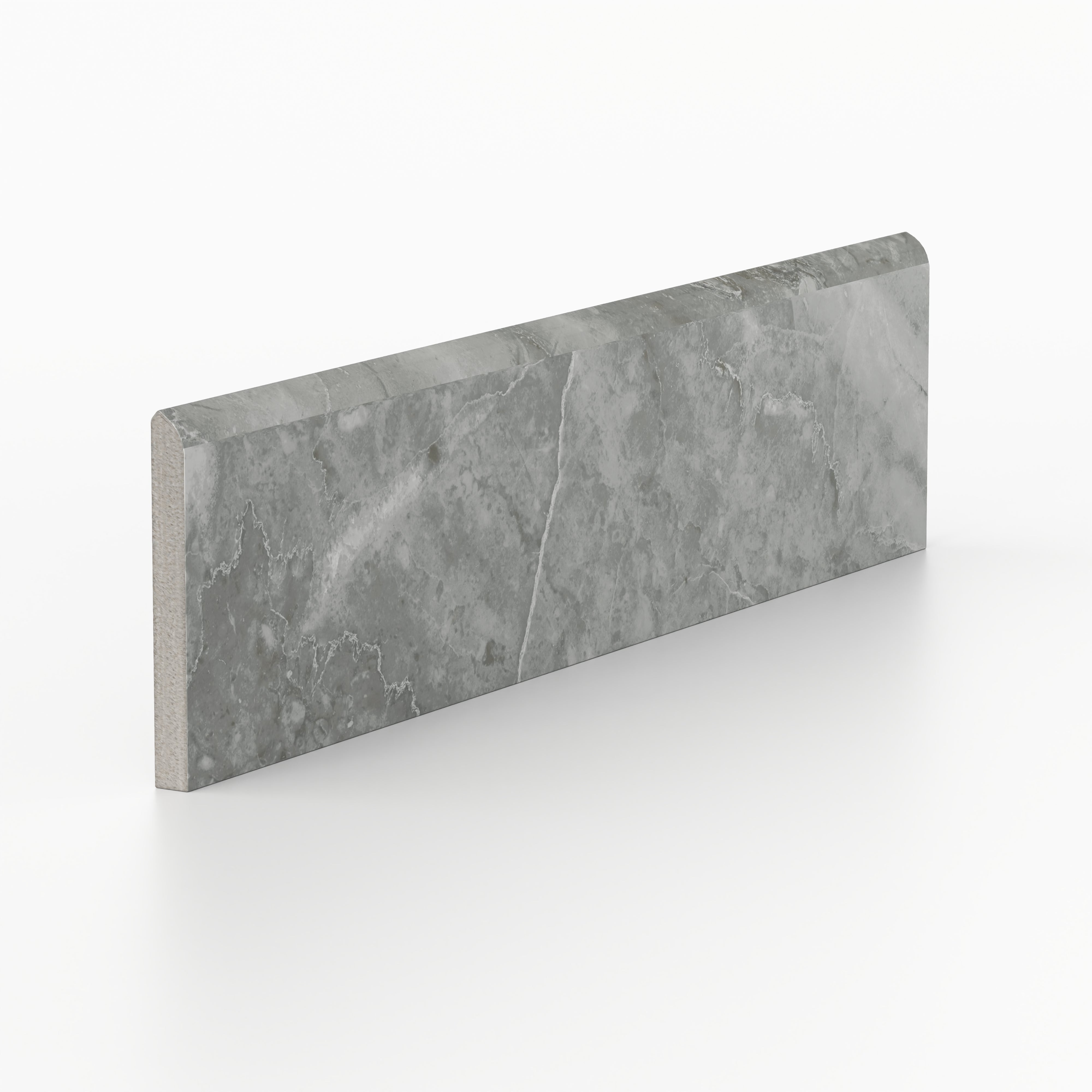 Blair 3x12 Polished Porcelain Bullnose Tile in Oniciata Grey