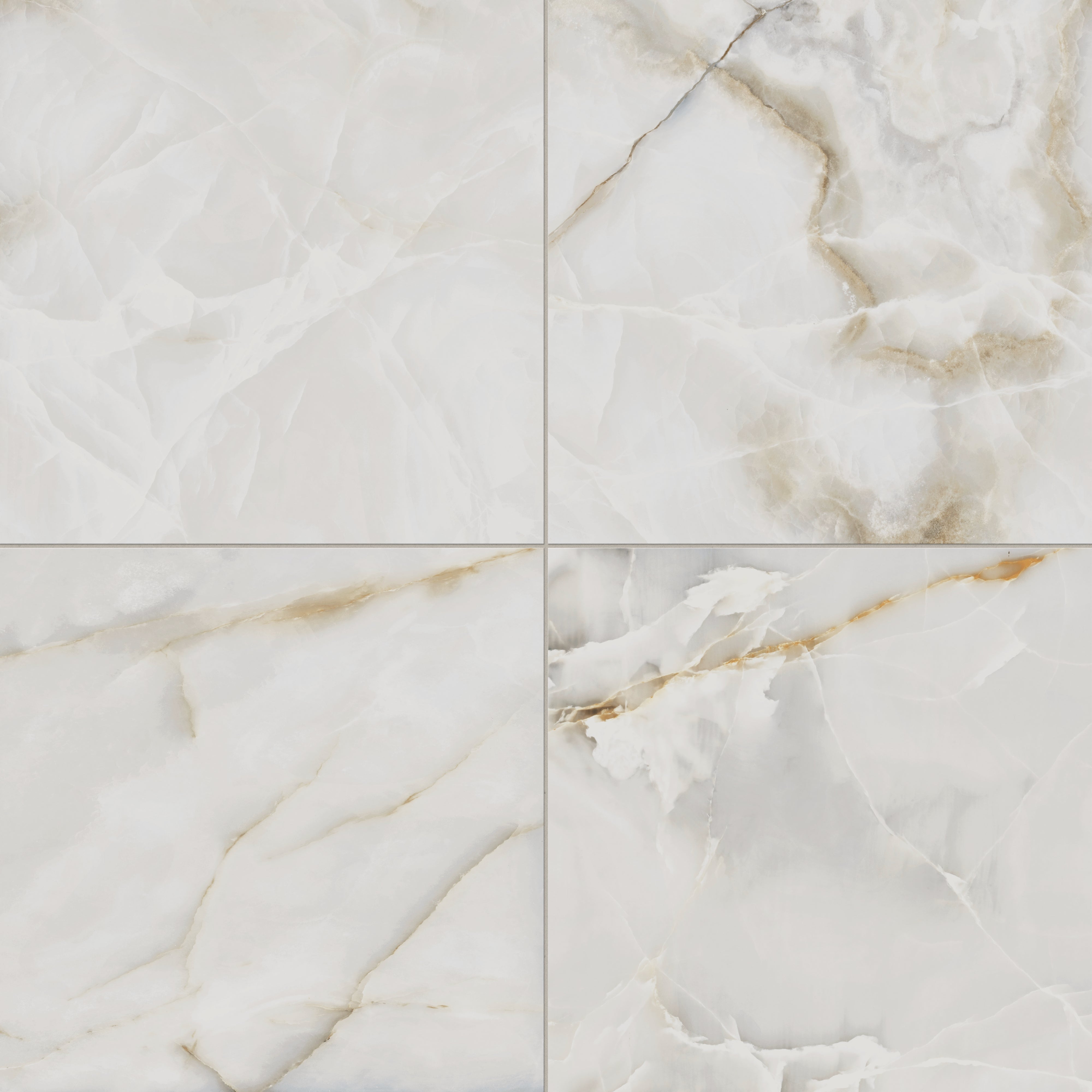 Astrid 24x24 matte porcelain tile in Pearl, featuring soft ivory tones with subtle veining for an elegant and timeless design.