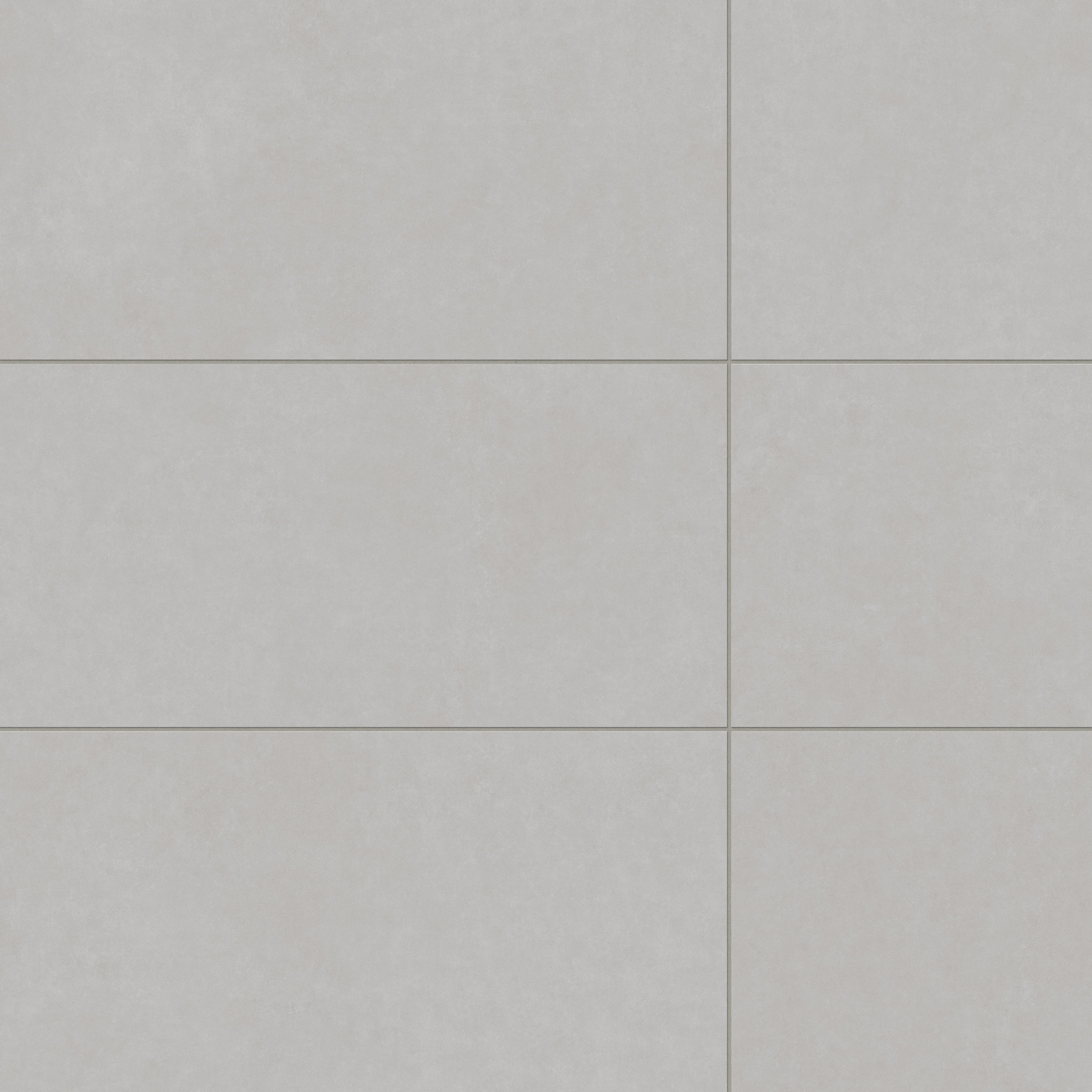 Soft gray Wyatt 16x32 matte porcelain tiles, offering a subtle textured finish with foggy undertones for a clean and modern aesthetic.
