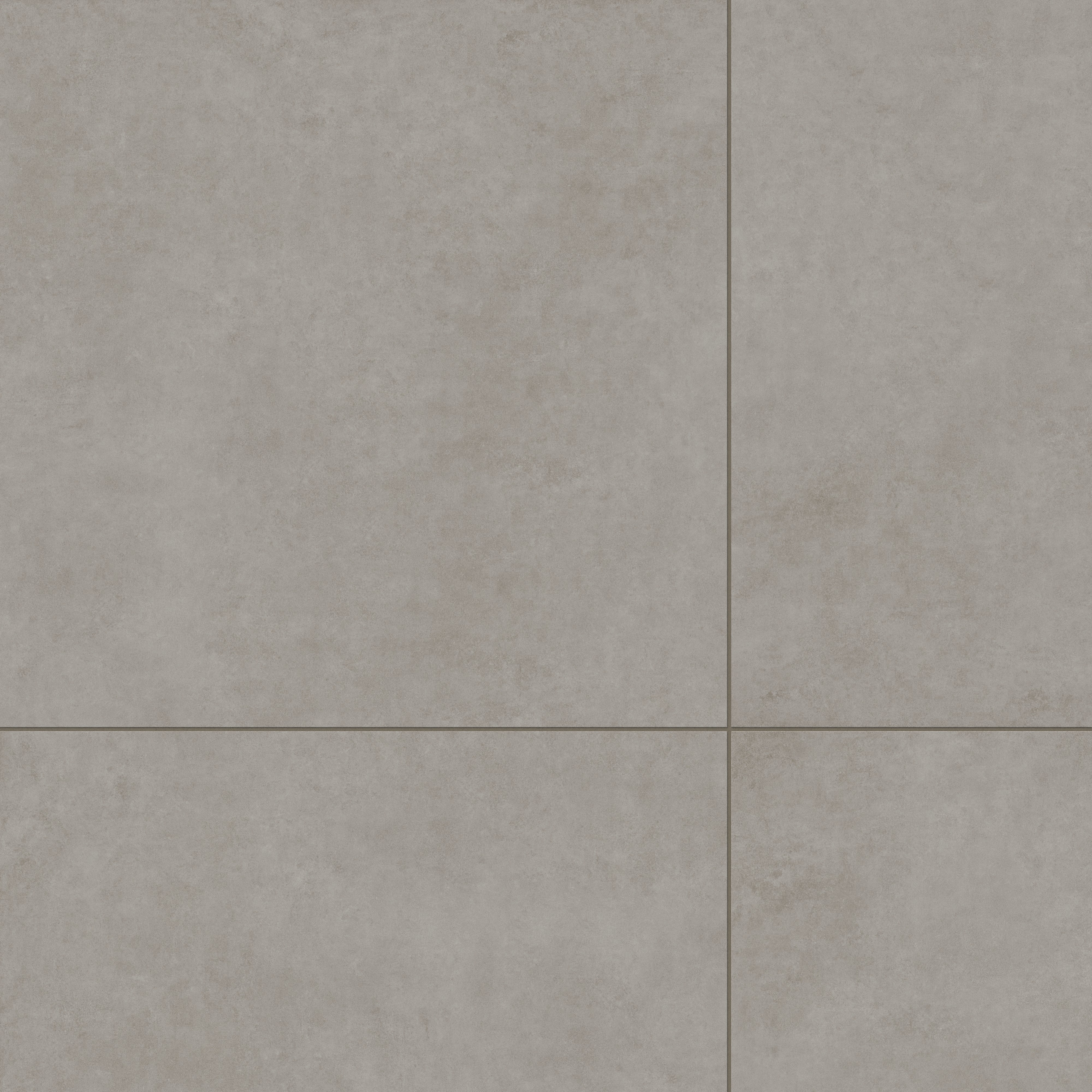 Softly textured Wyatt 32x32 matte porcelain tiles in Stone, offering a neutral gray finish perfect for versatile and timeless contemporary interiors.