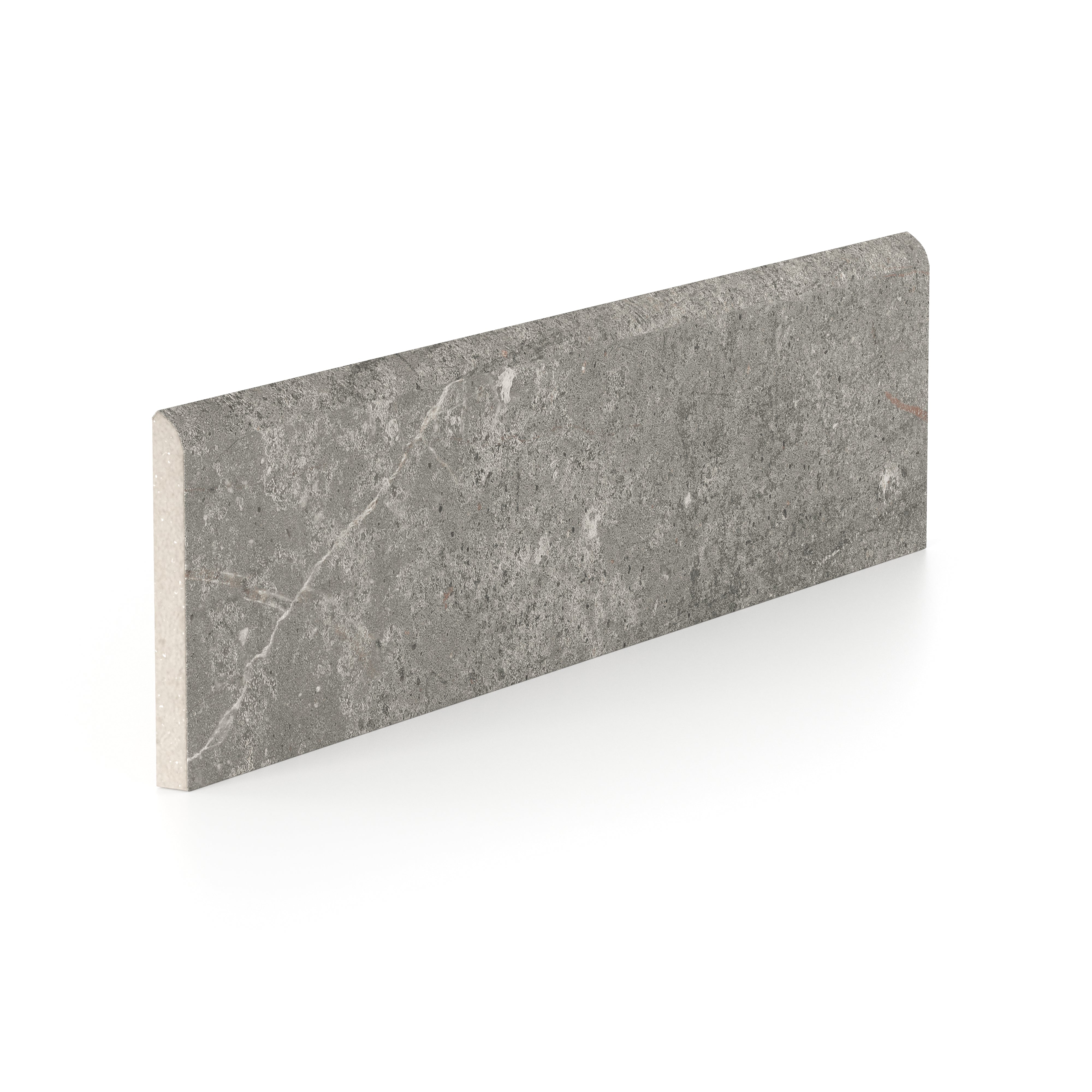 Wesley 3x12 Matte Porcelain Bullnose Tile in Smoke