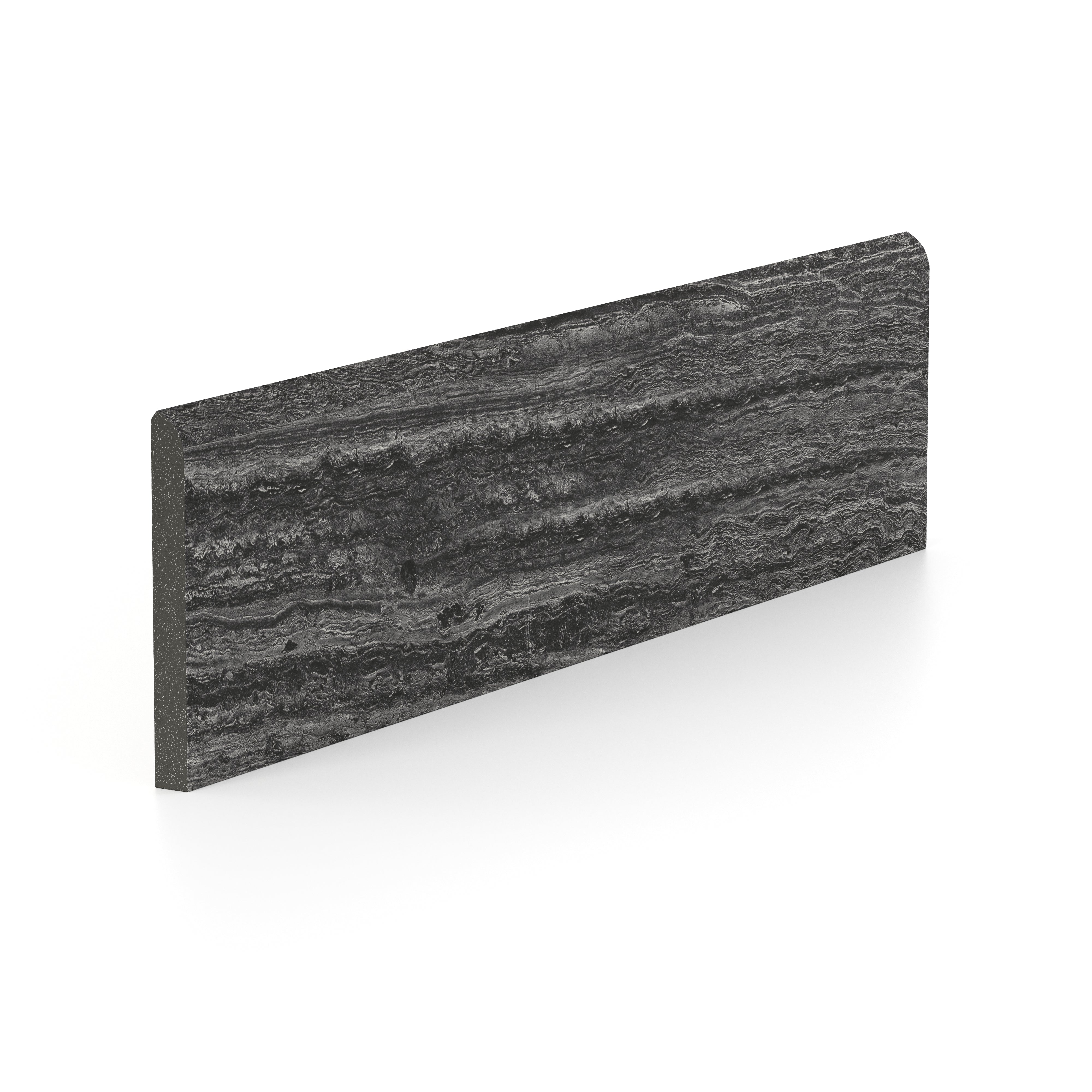Hendrix 3x12 Matte Porcelain Bullnose Tile in Coal