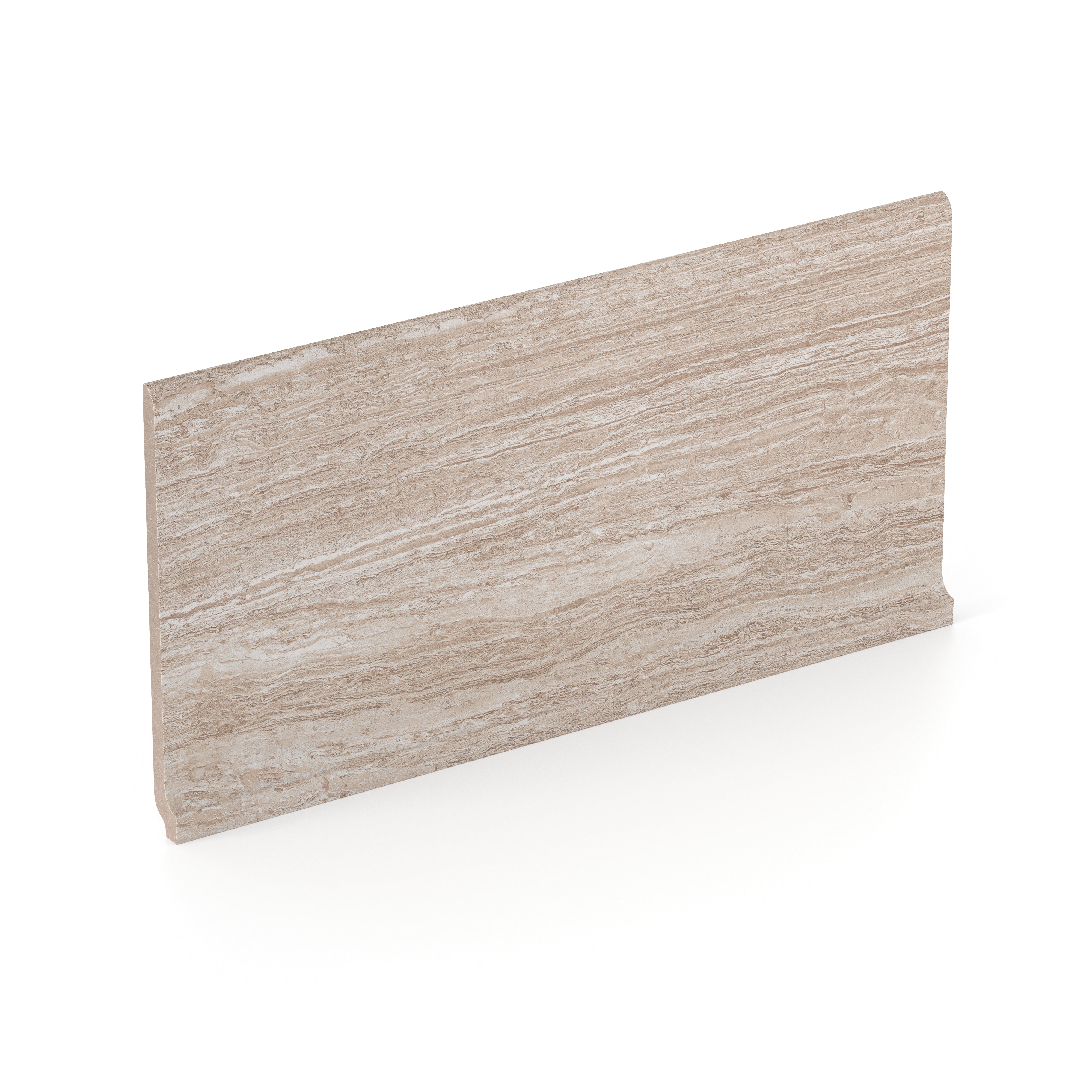 Hendrix 6x12 Matte Porcelain Cove Base Tile in Almond