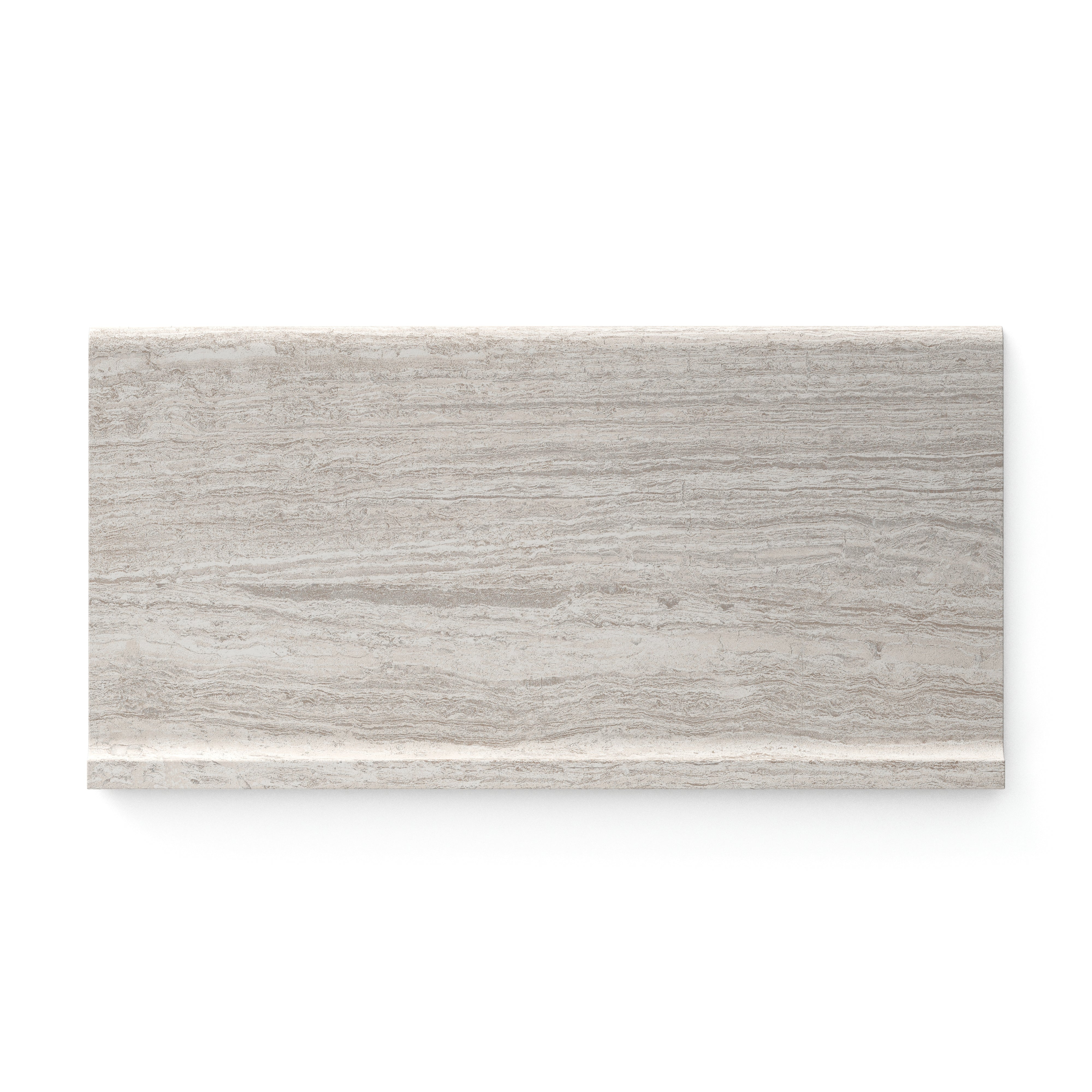 Hendrix Taupe 6x12 Matte Covebase tile featuring soft taupe tones and a cove edge for a smooth and functional baseboard finish.