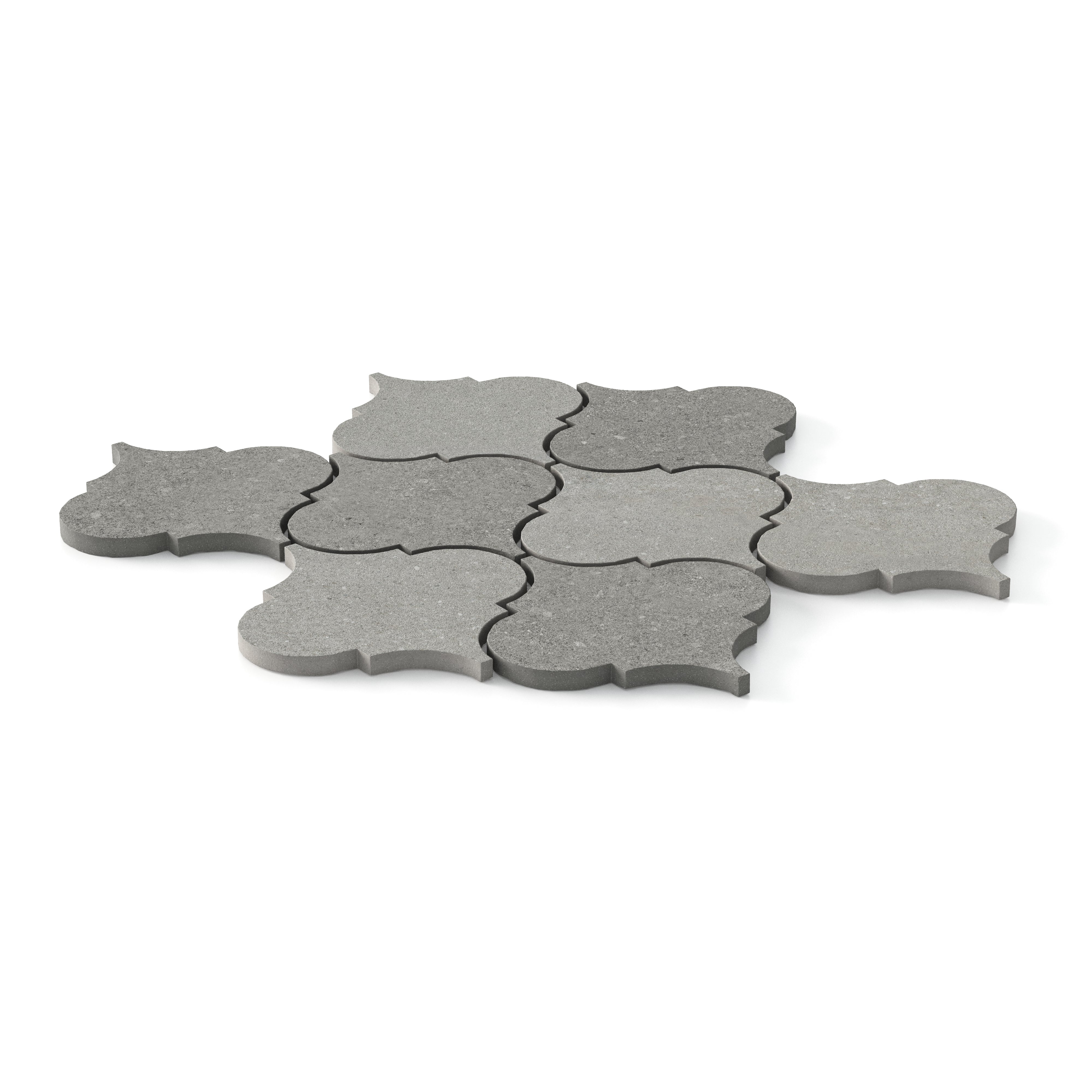 Shea 12x14.5 Matte Porcelain Arabesque Mosaic Tile in Cool Blend