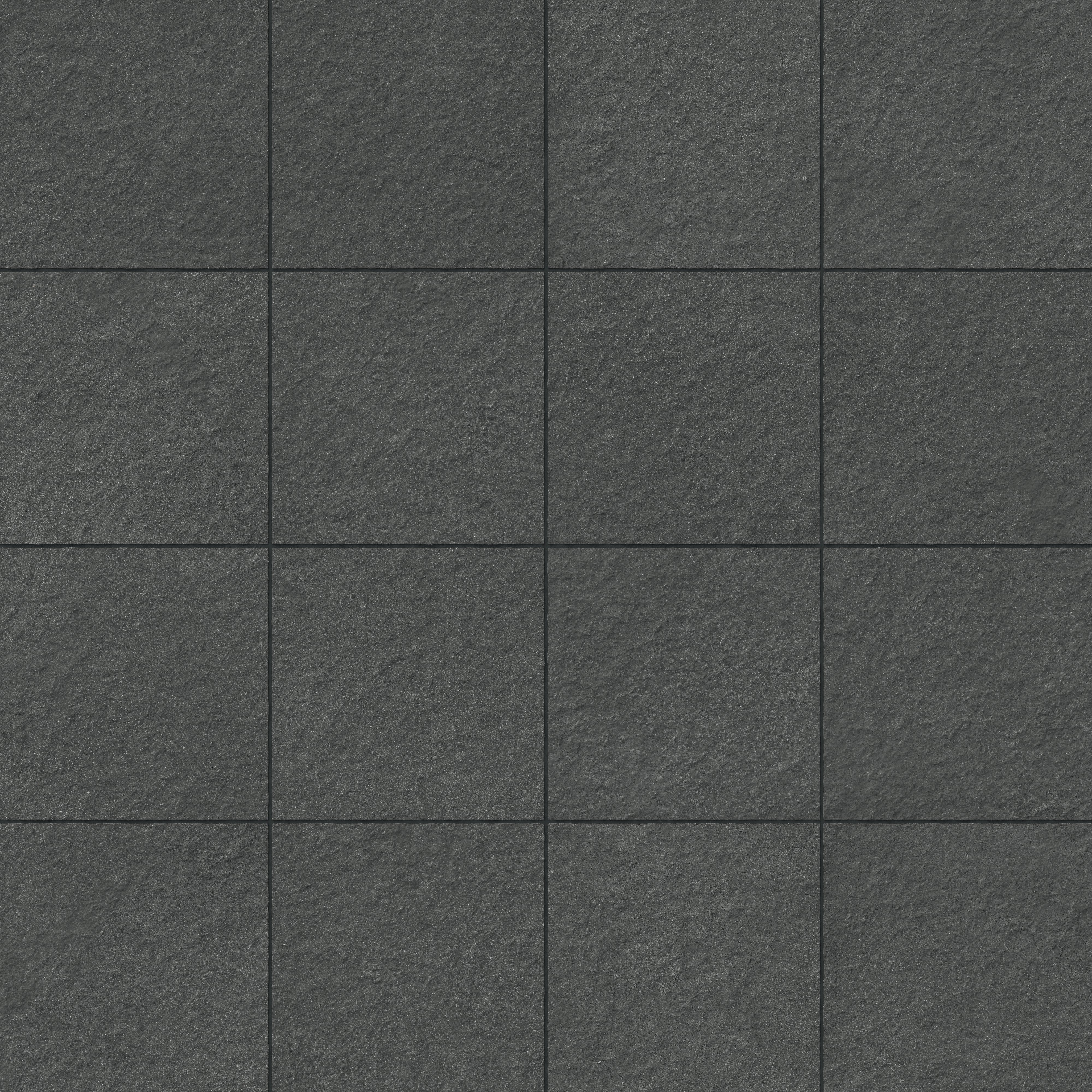 Palmer 12x12 raw porcelain tile in nero, featuring a deep black textured finish perfect for bold and dramatic interiors.