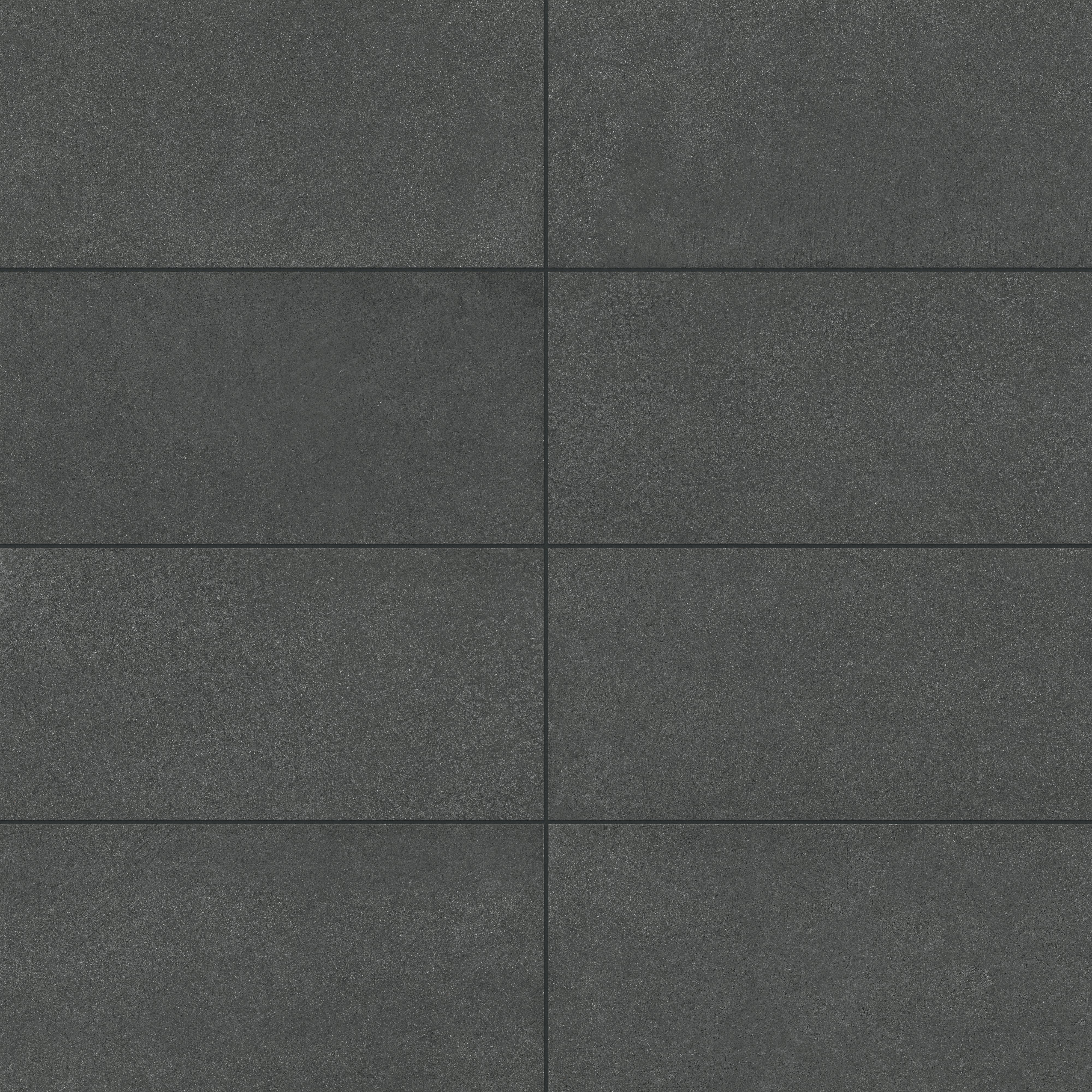 Palmer 12x24 matte porcelain tile in nero, featuring a deep charcoal hue and a smooth matte finish for sleek modern designs.