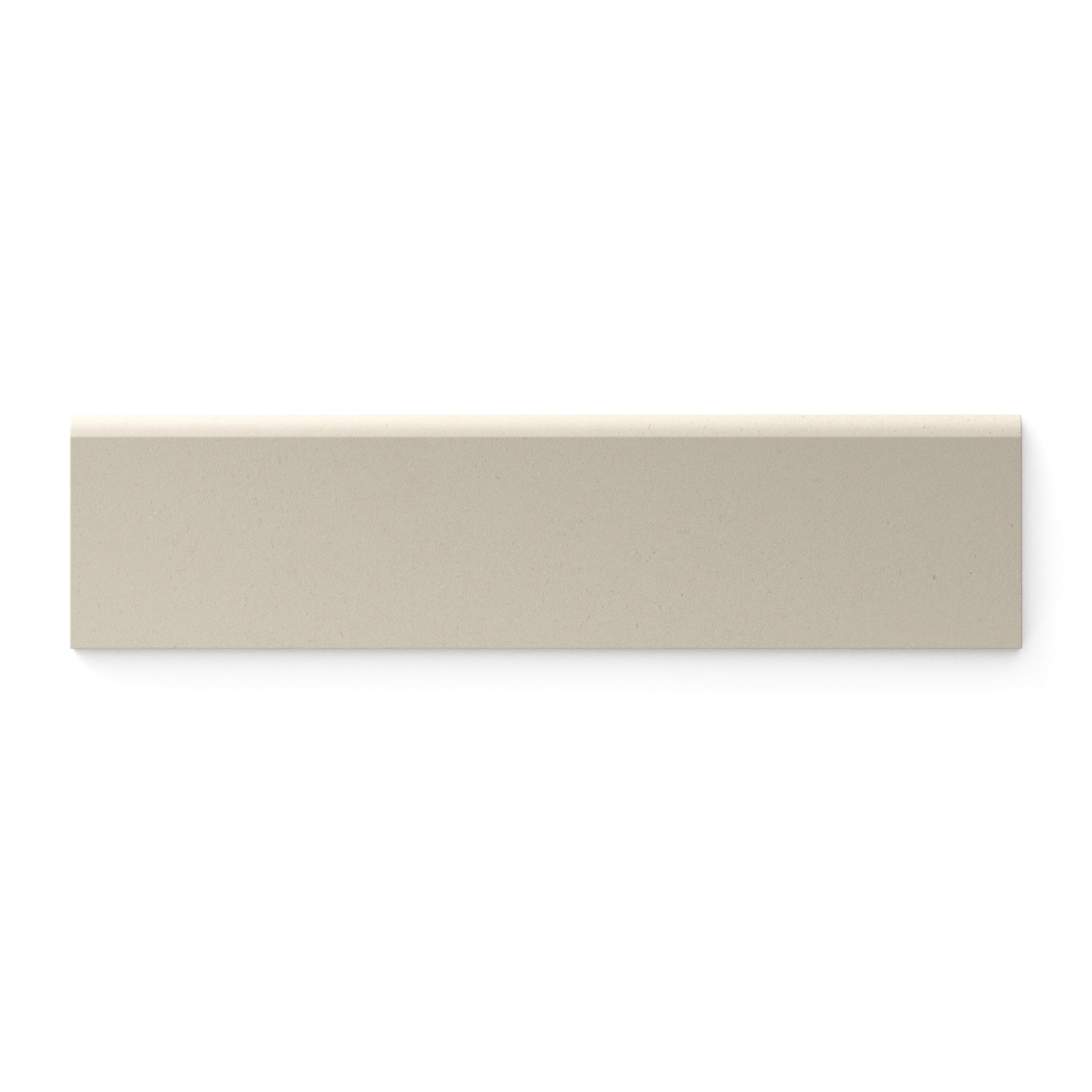 Palmer 3x12 matte porcelain bullnose tile in natural, showcasing a subtle beige hue with clean, smooth edges.