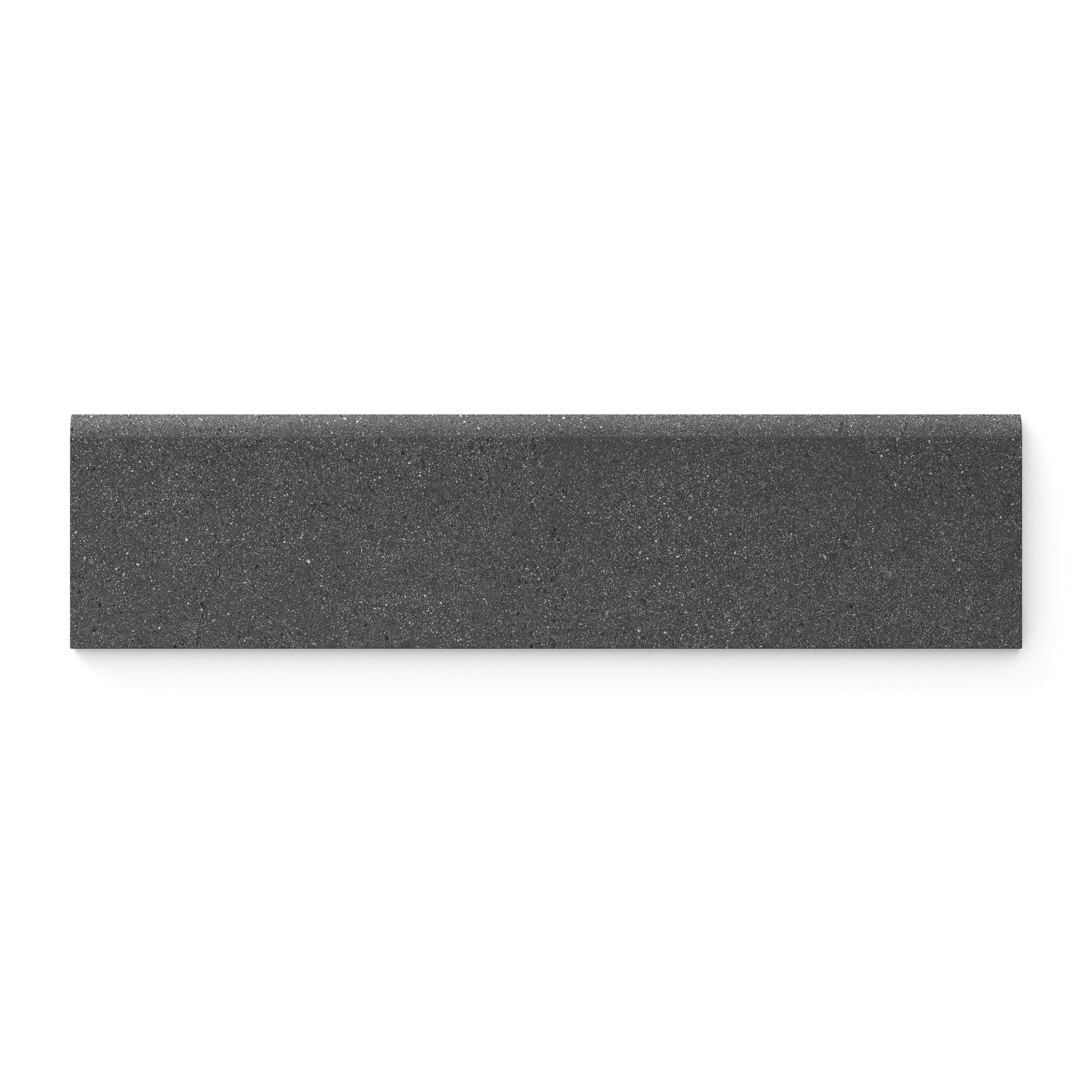 Palmer 3x12 matte porcelain bullnose tile in nero, showcasing a striking deep black finish perfect for sleek and modern spaces.
