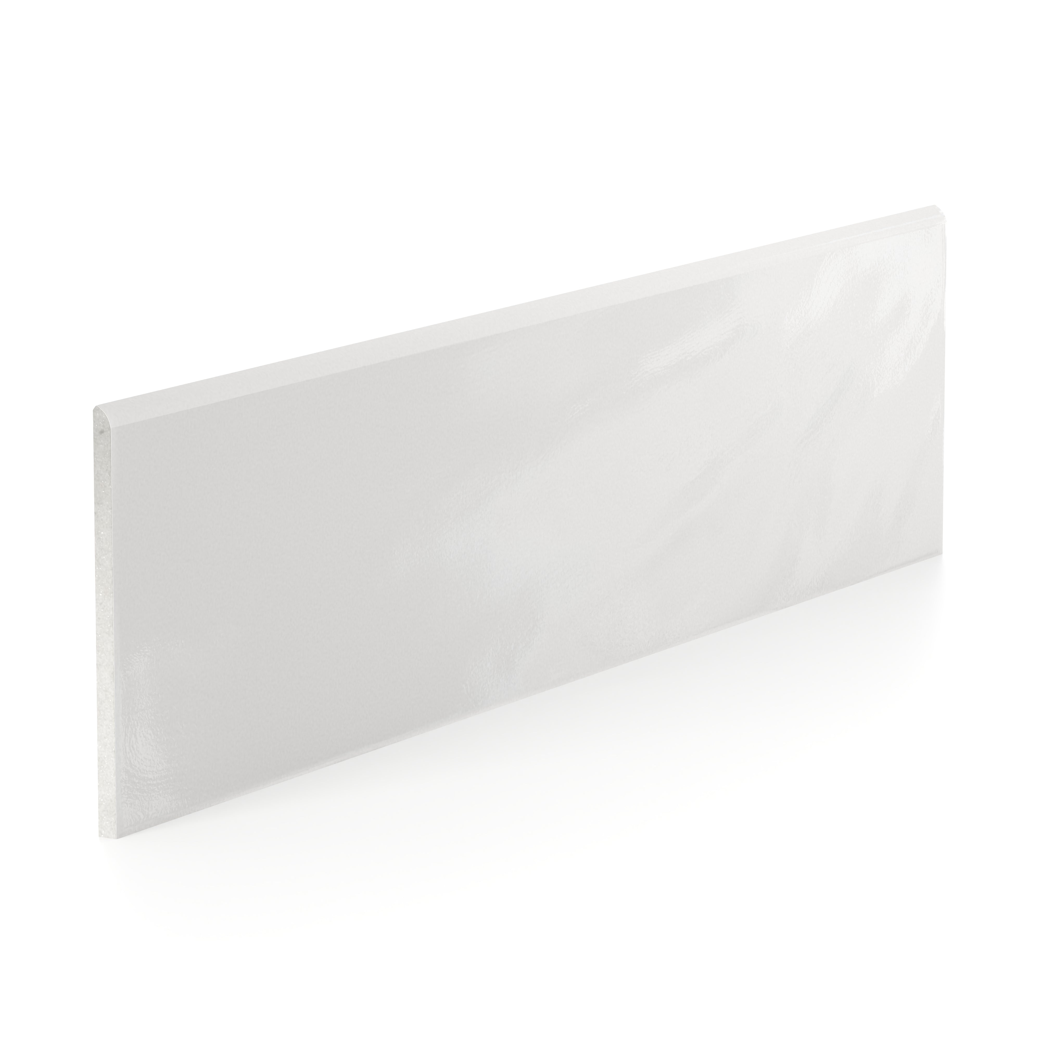 Palmer 6x24 Glossy Porcelain Bullnose Tile in Bianco