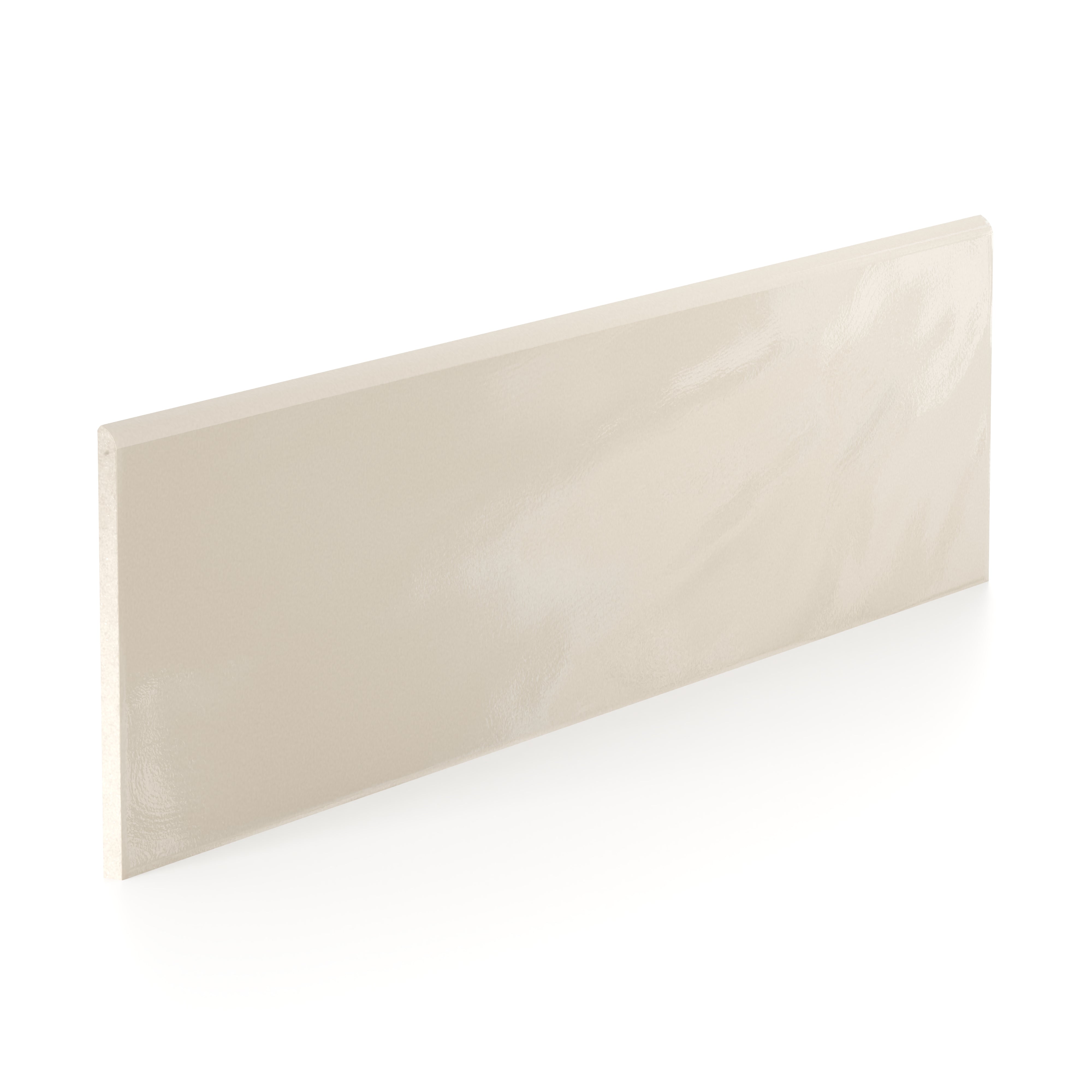 Palmer 6x24 Glossy Porcelain Bullnose Tile in Sand