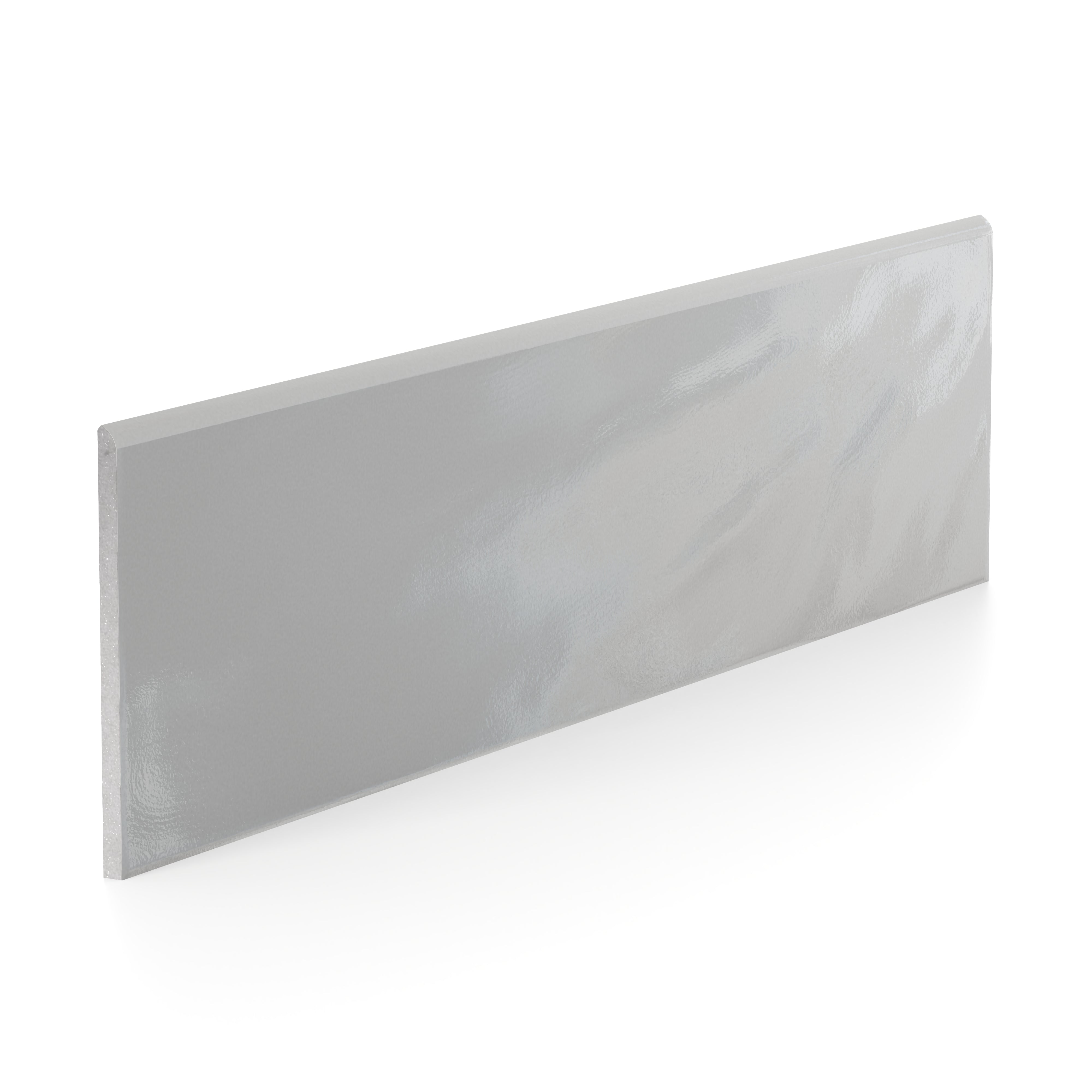 Palmer 6x24 Glossy Porcelain Bullnose Tile in Grey