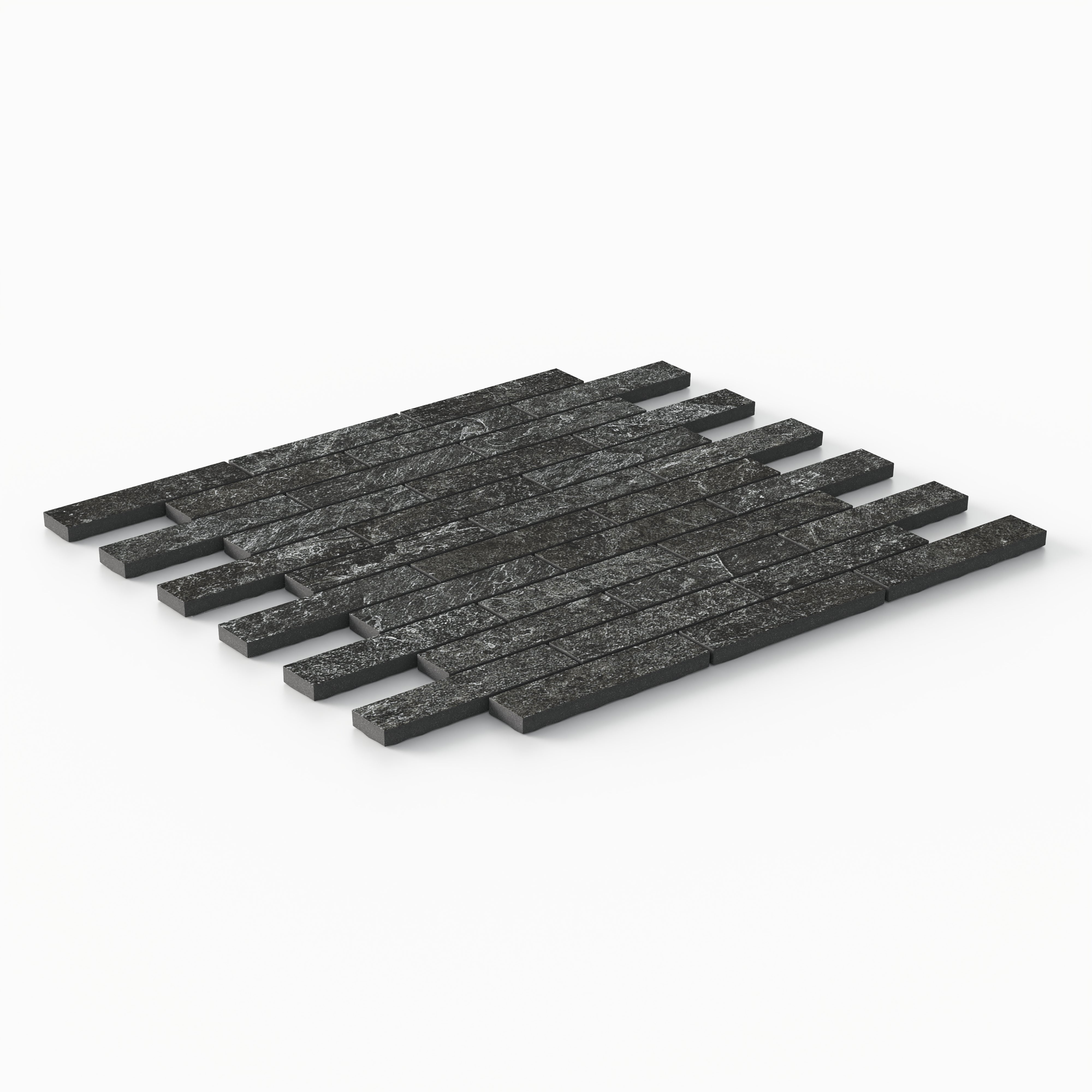 Dawson 1x4 Matte Porcelain Mosaic Tile in Charcoal