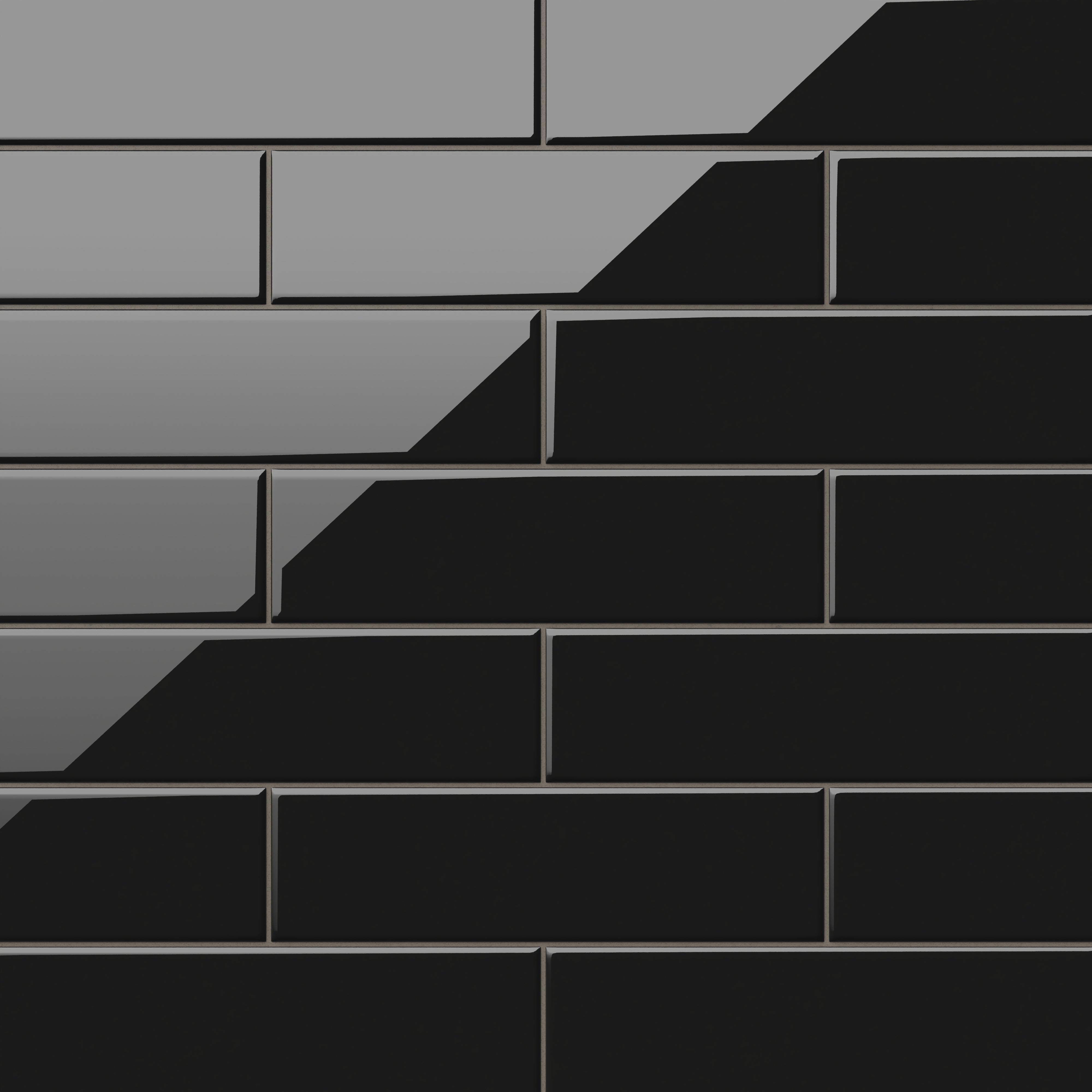 Polly Black 3x10 glossy ceramic tiles exude modern sophistication with their sleek finish, perfect for bold accent walls or striking kitchen backsplashes.
