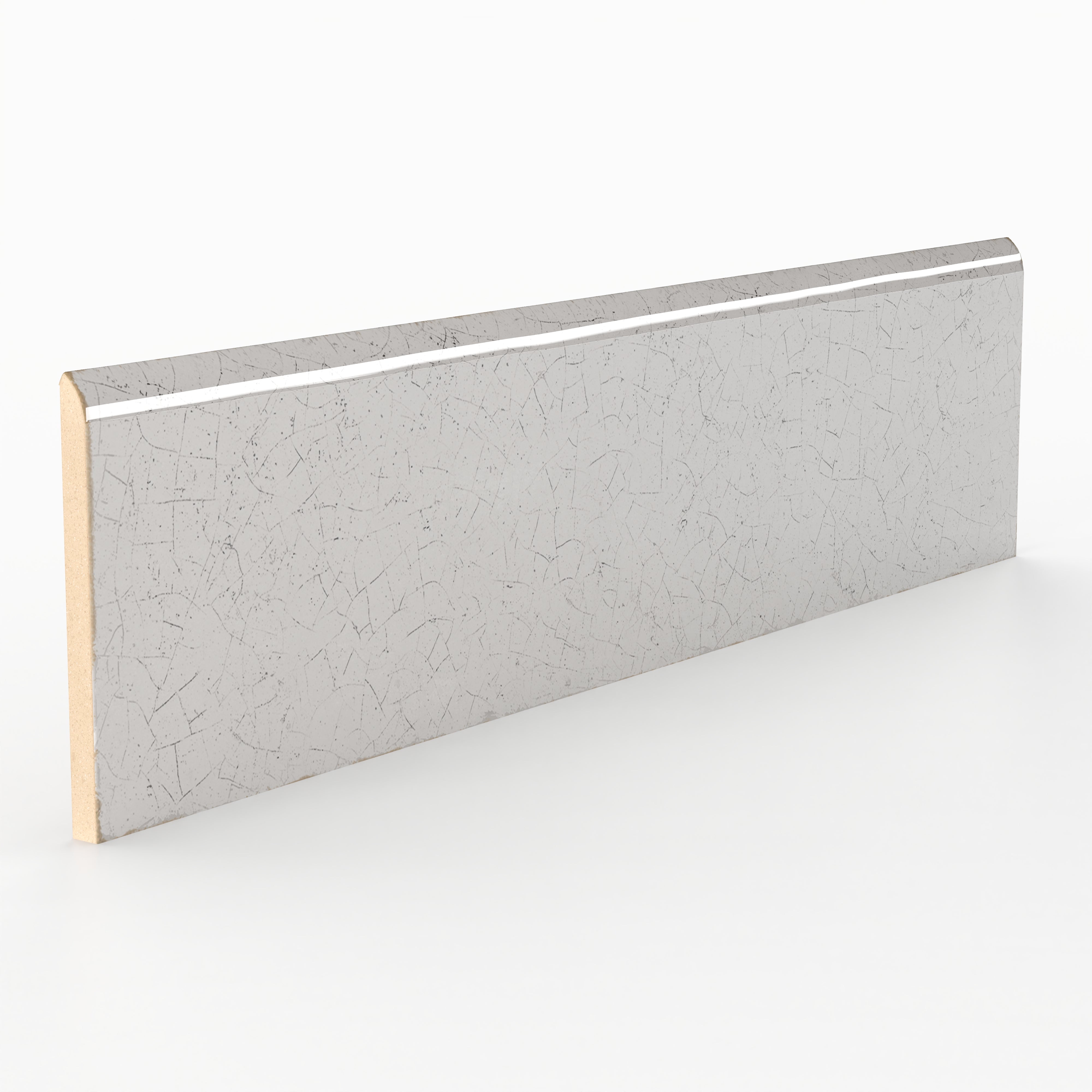 Josie 3x12 Bullnose Crackled Ceramic Tile in Fog