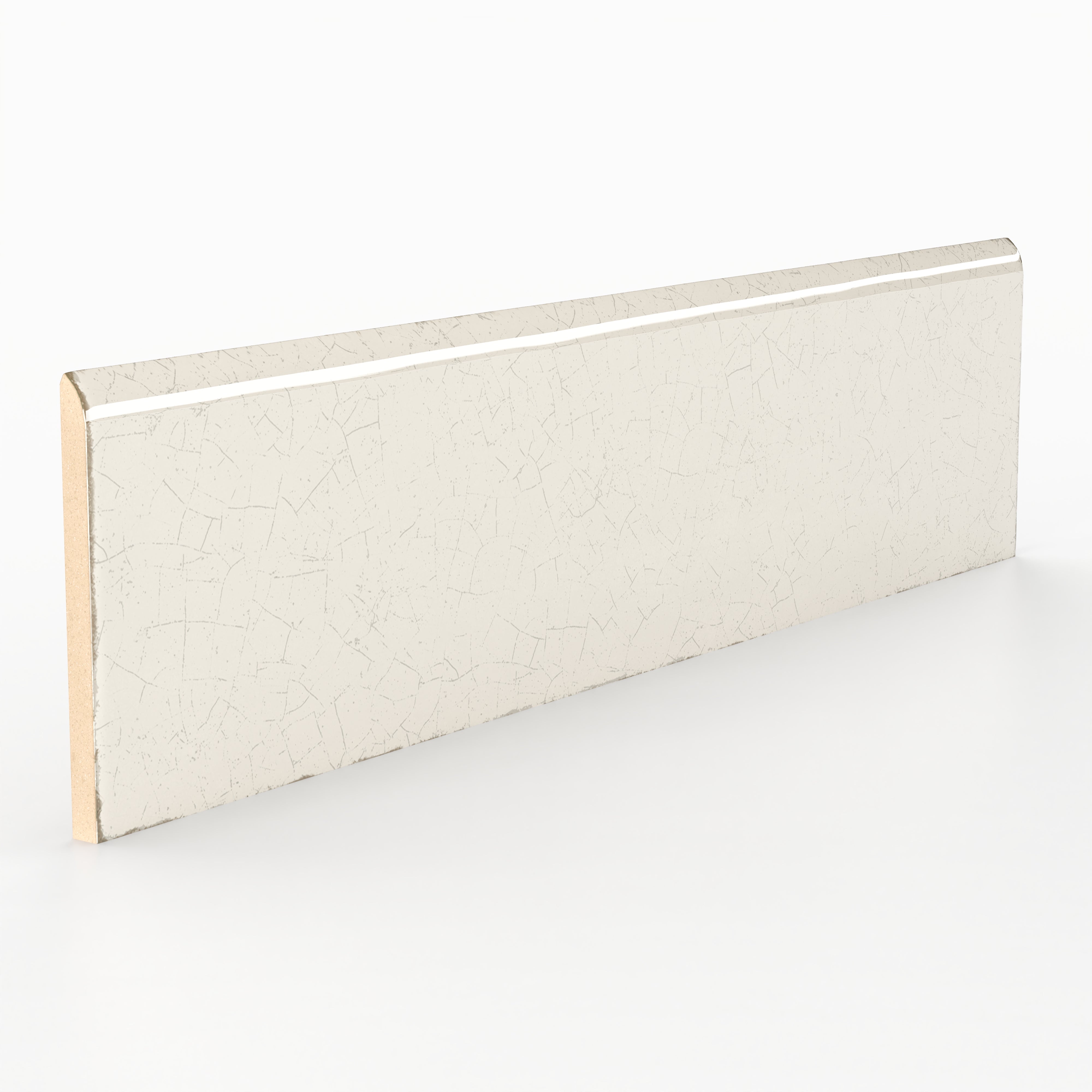 Josie 3x12 Bullnose Crackled Ceramic Tile in Cream