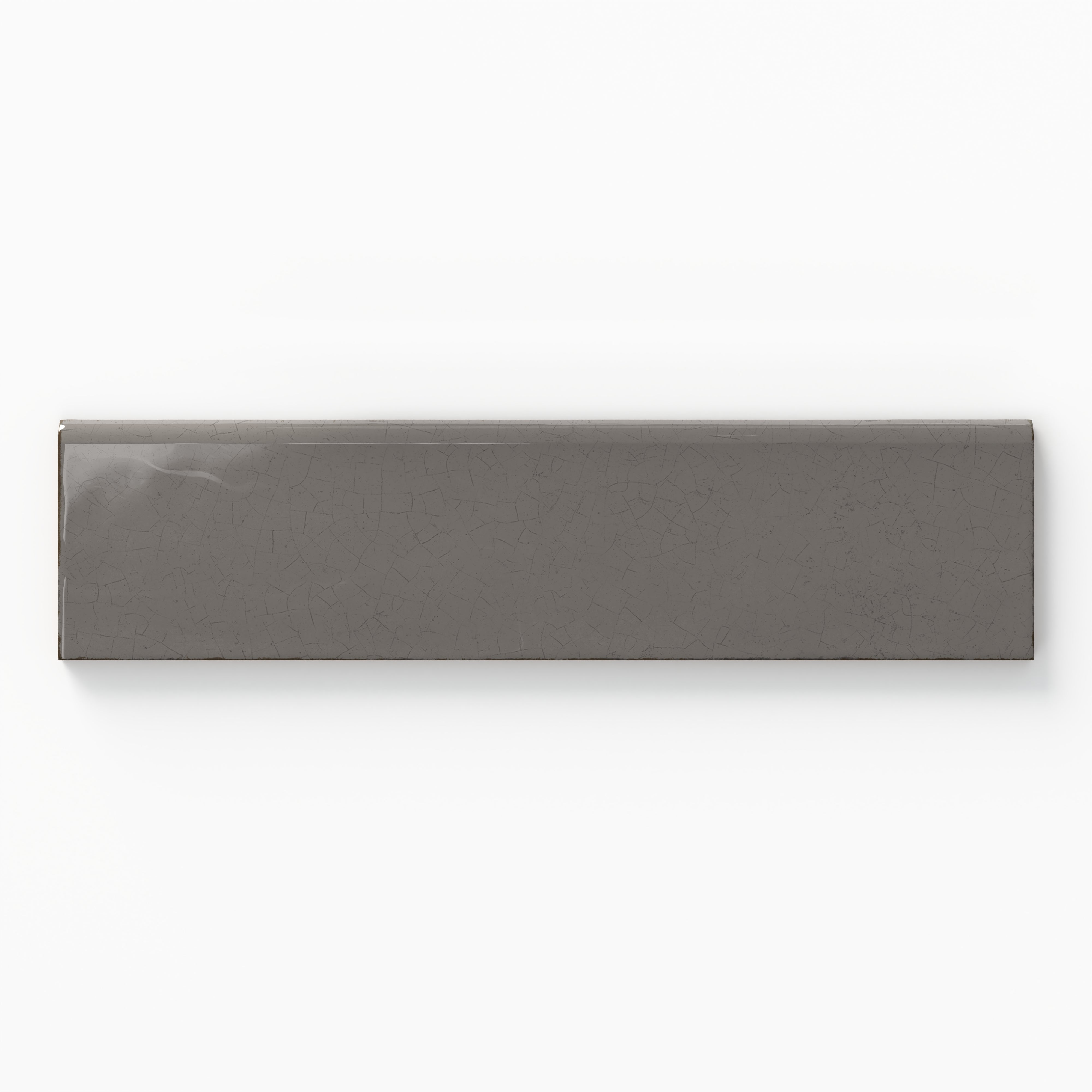 Josie 3x12 Bullnose Crackled Ceramic Tile in Smoke