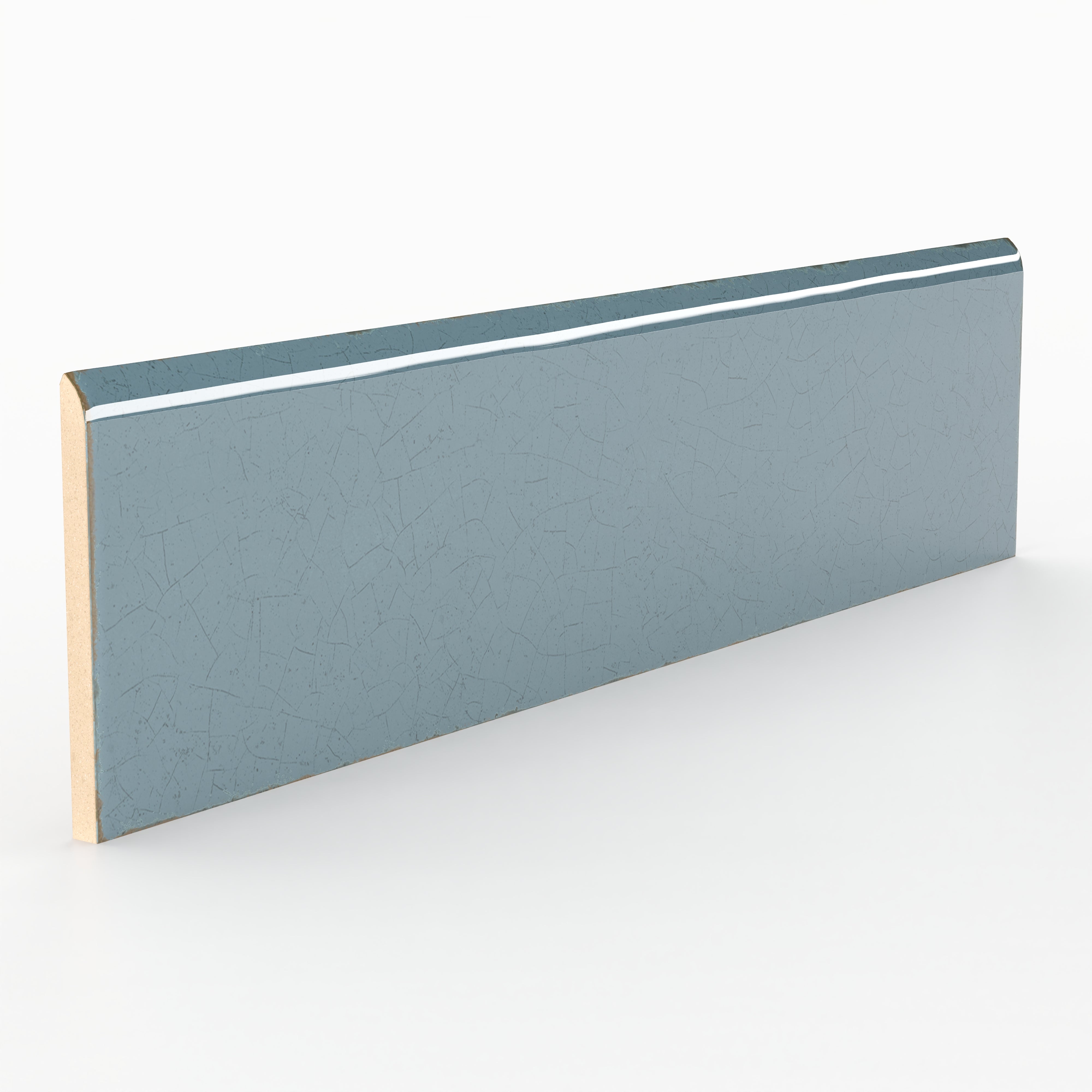 Josie 3x12 Bullnose Crackled Ceramic Tile in Ocean