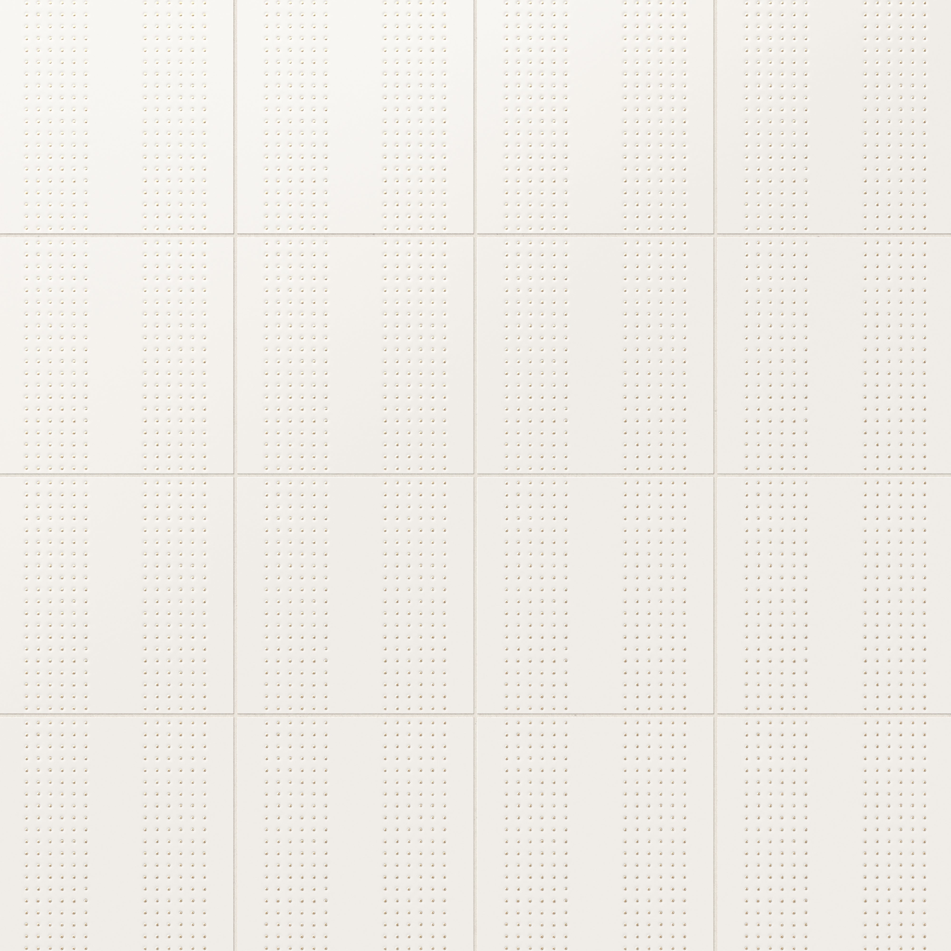 Kira white 12x12 satin ceramic tiles featuring subtle gold dotted vertical stripes for a modern and refined design