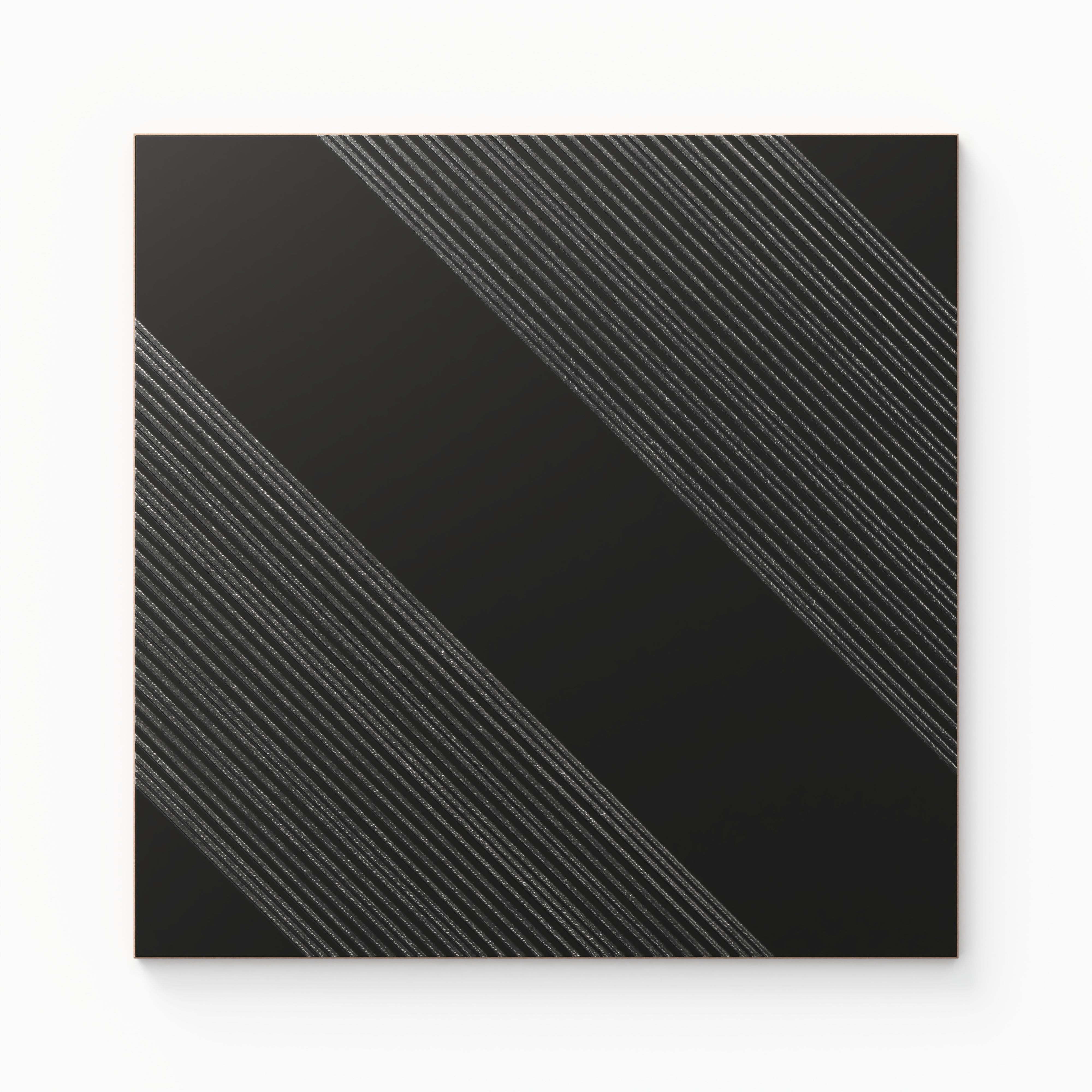 Estelle 12x12 Satin Ceramic Tile in Deco 1 Black Silver