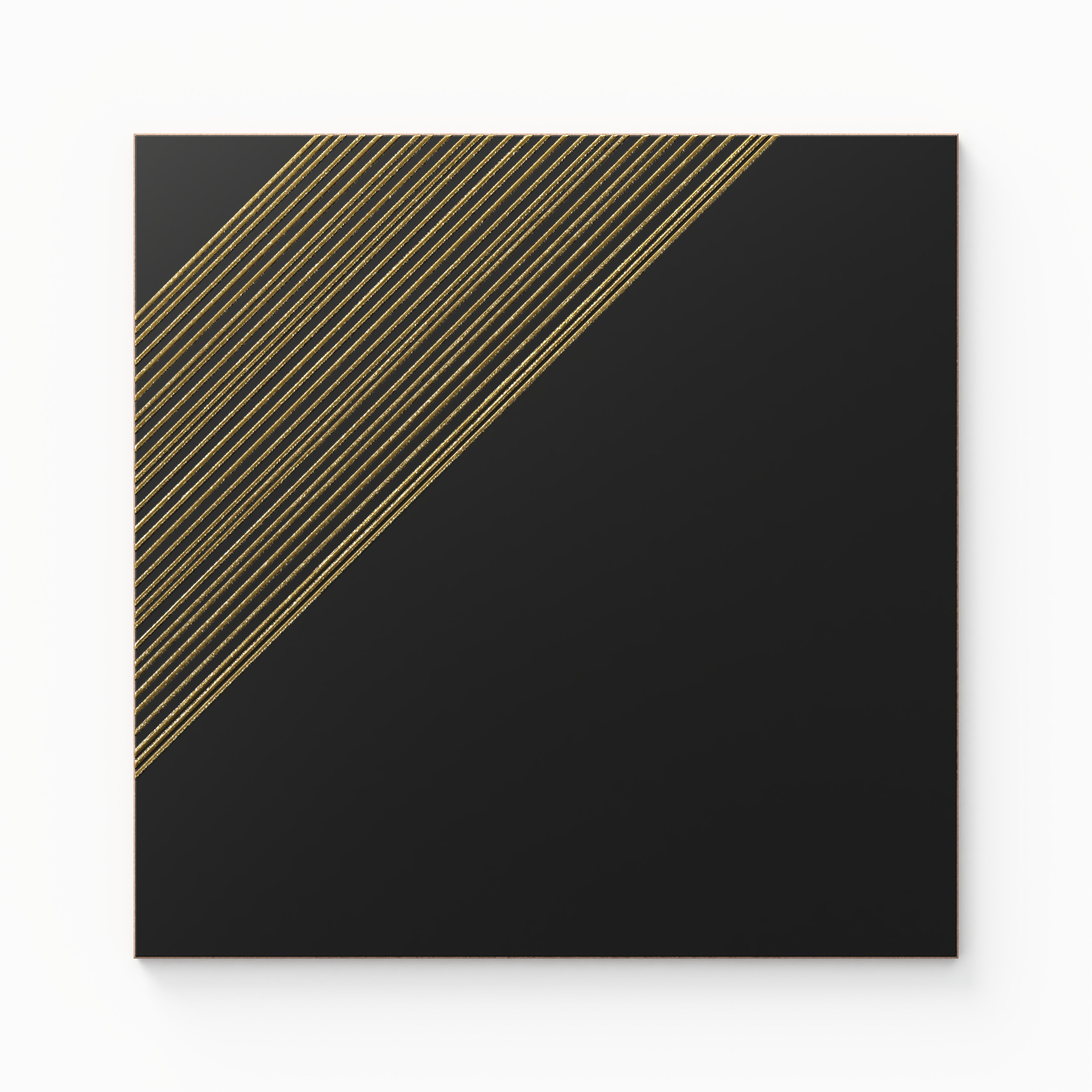 Estelle 12x12 Satin Ceramic Tile in Deco 3 Black Gold