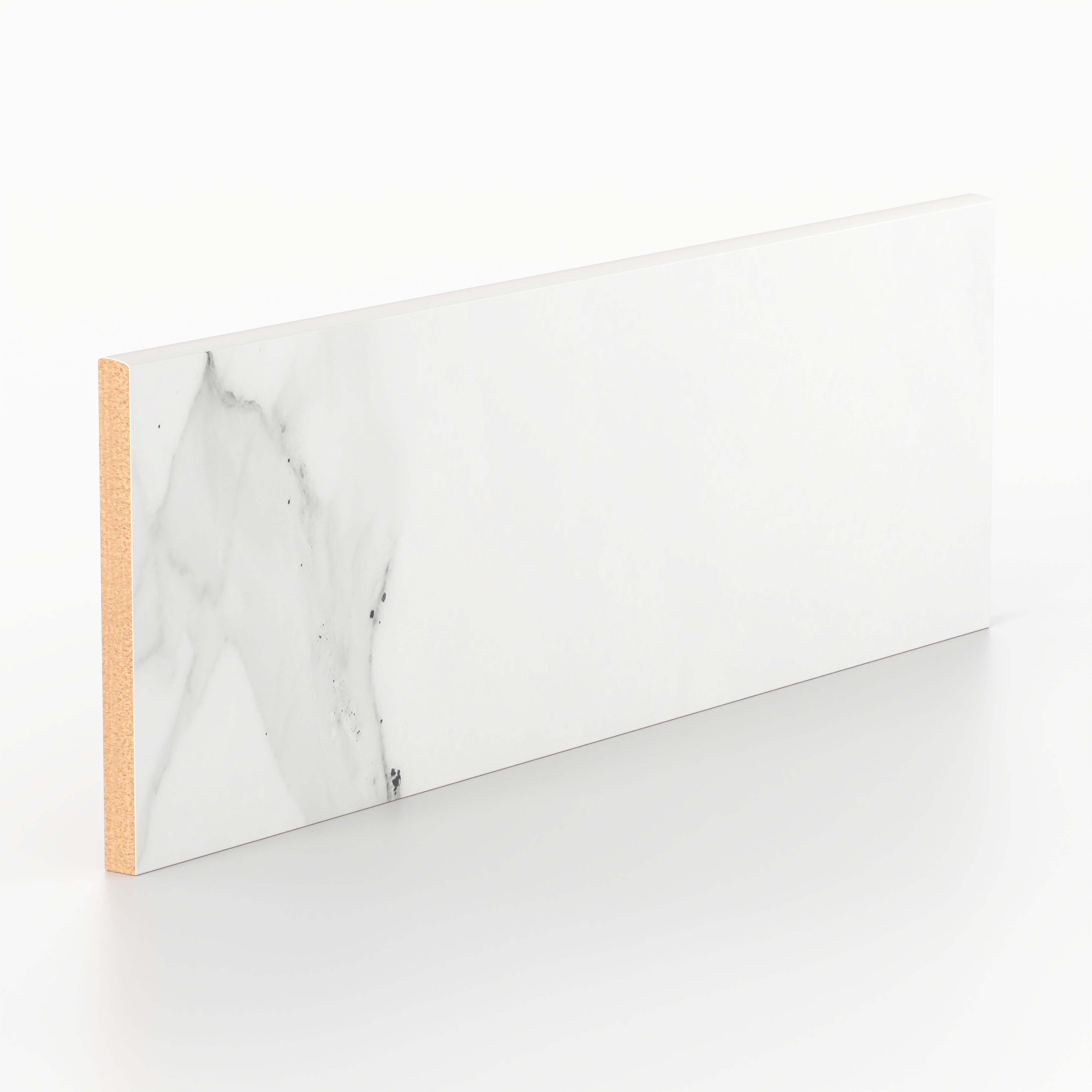 Julianna 4x12 Glossy Ceramic Bullnose Tile in Carrara