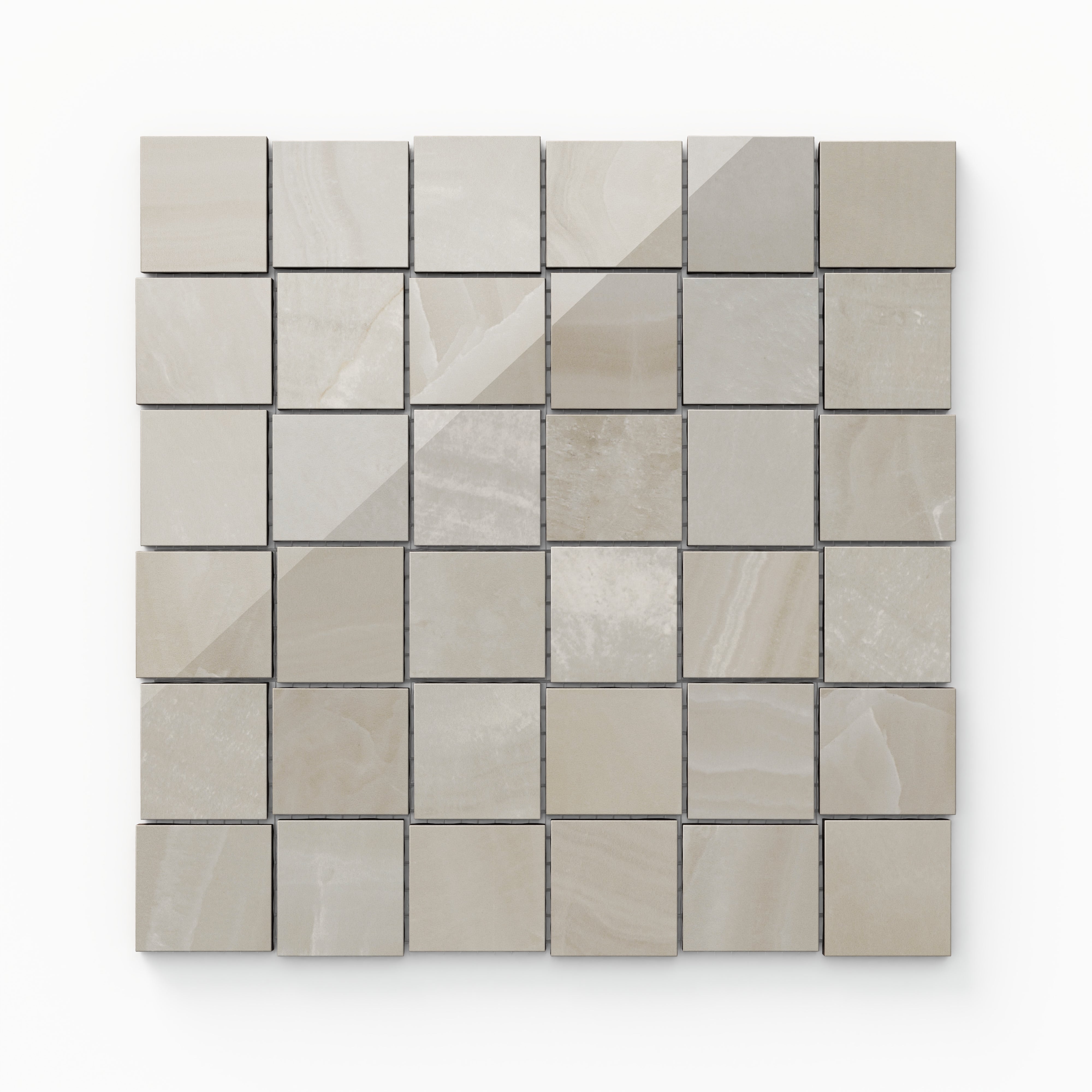 Giselle 2x2 Polished Mosaic in Shell Sample