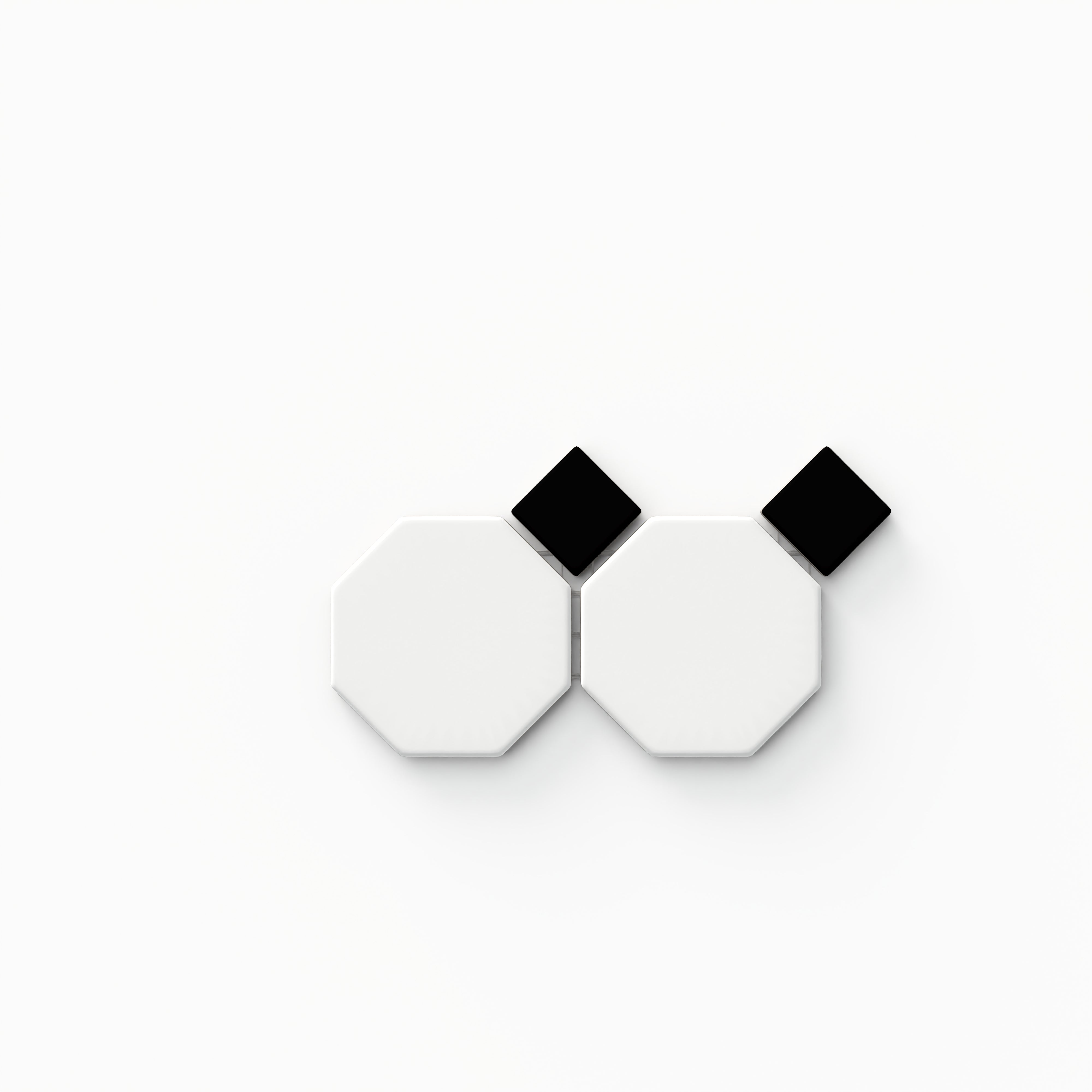 Quinn 12x12 Matte Porcelain Octagon Mosaic Tile in Black & White Sample