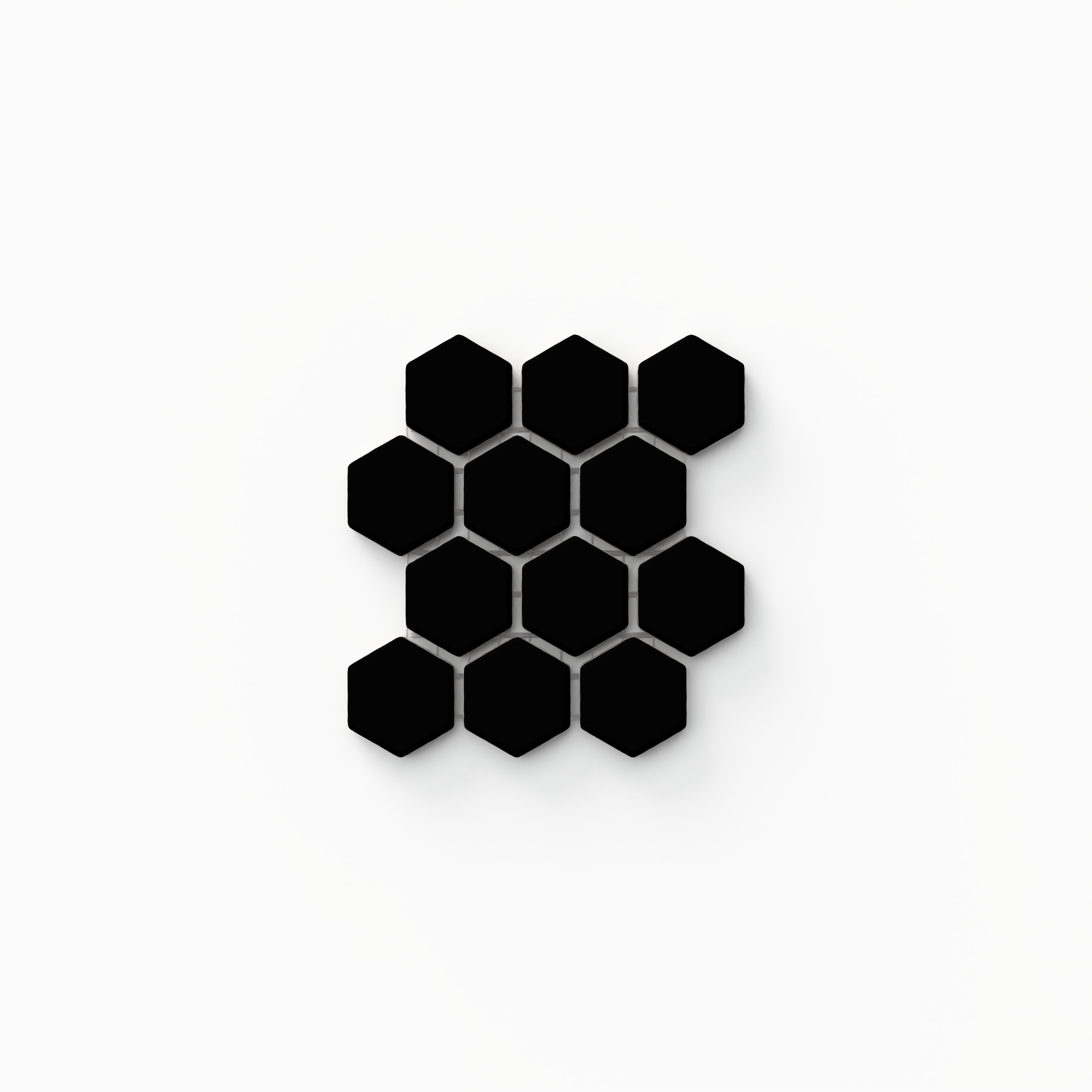 Levi 4 x 4 Matte Porcelain 1x1 Hexagon Mosaic in Black Sample