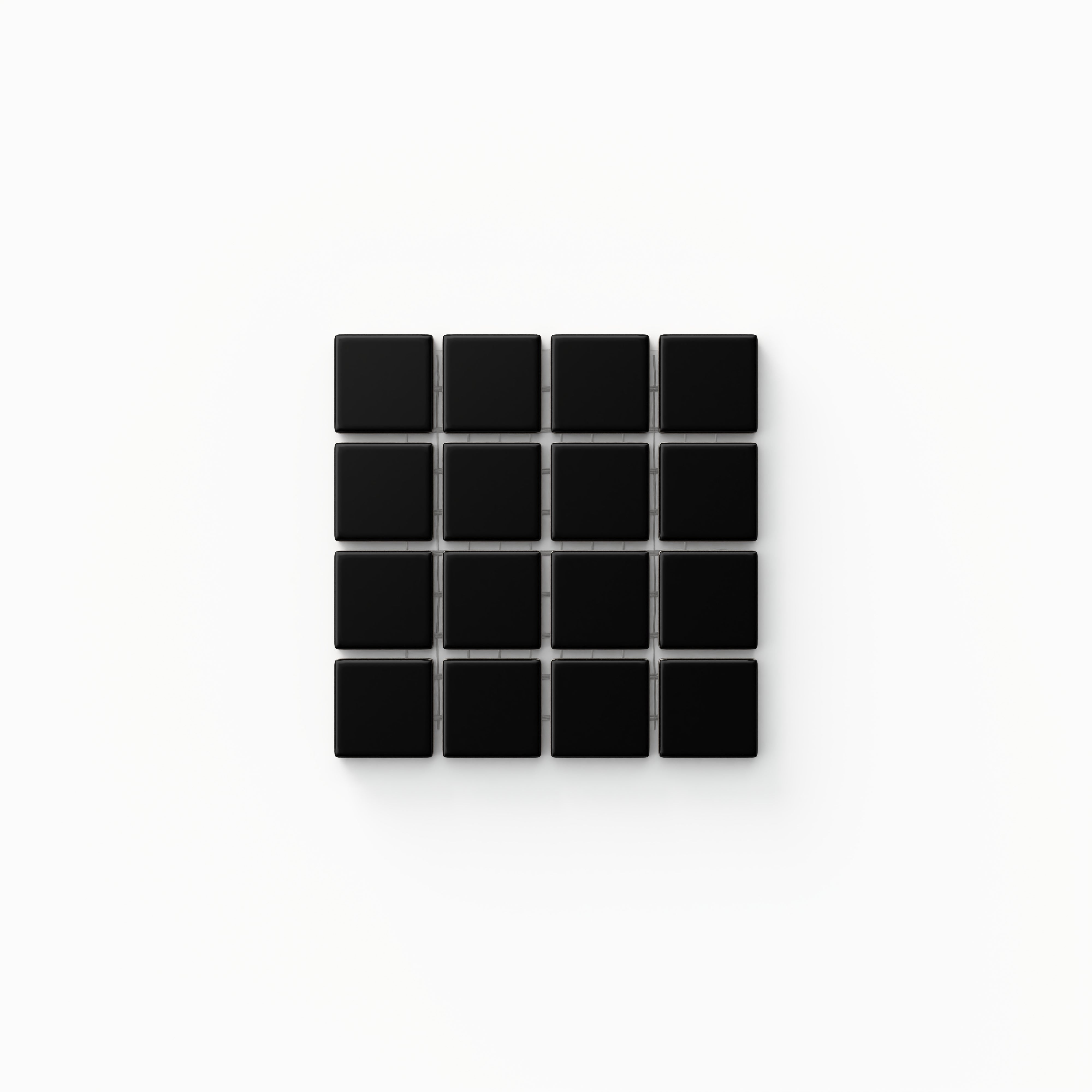 Levi 4 x 4 Matte Porcelain 1x1 Square Mosaic in Black Sample
