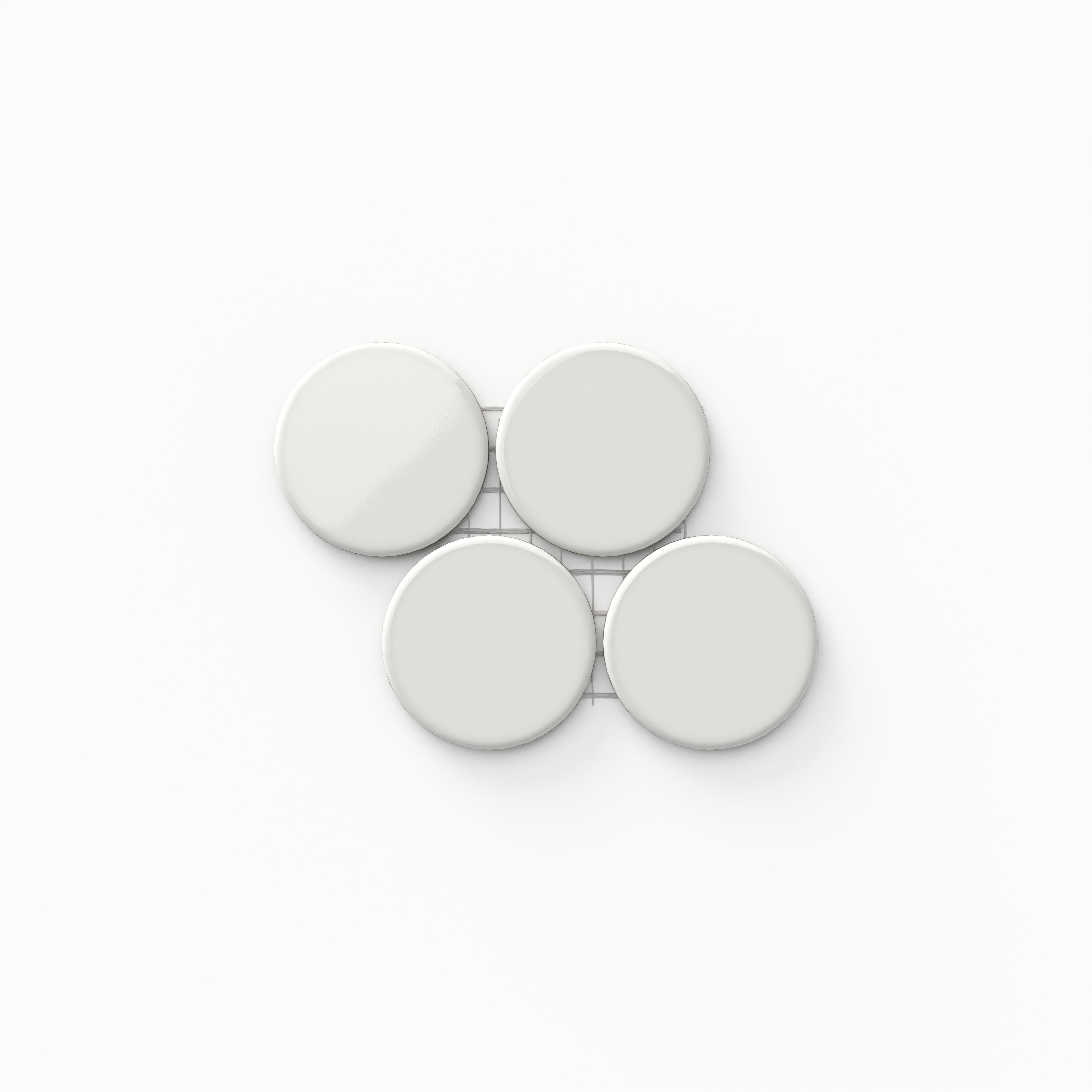 Cece 4 x 4 Glossy 2 in. Round Mosaic in White Sample